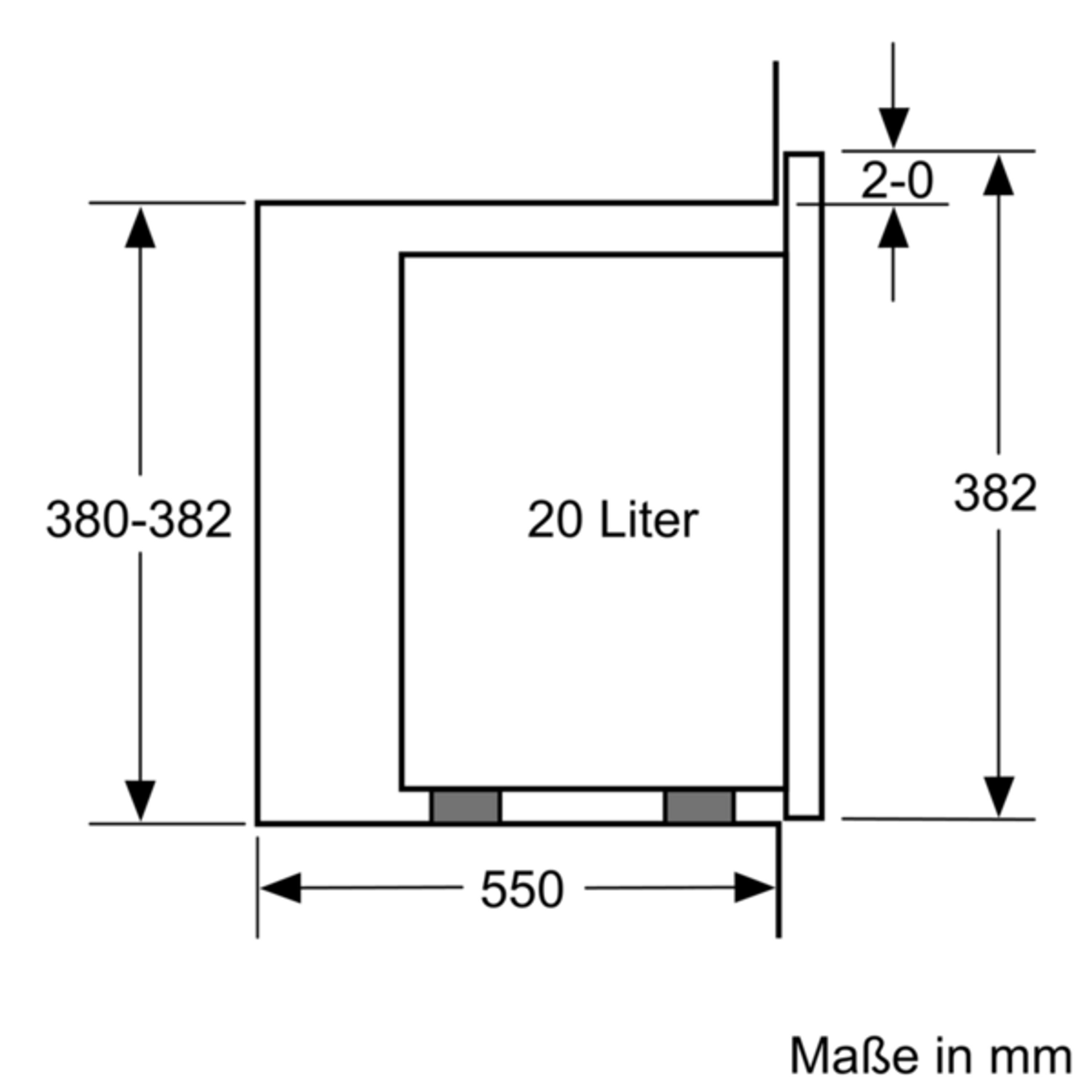 BOSCH Mikrowelle BFL524MW0, - elektronisch, l, 20