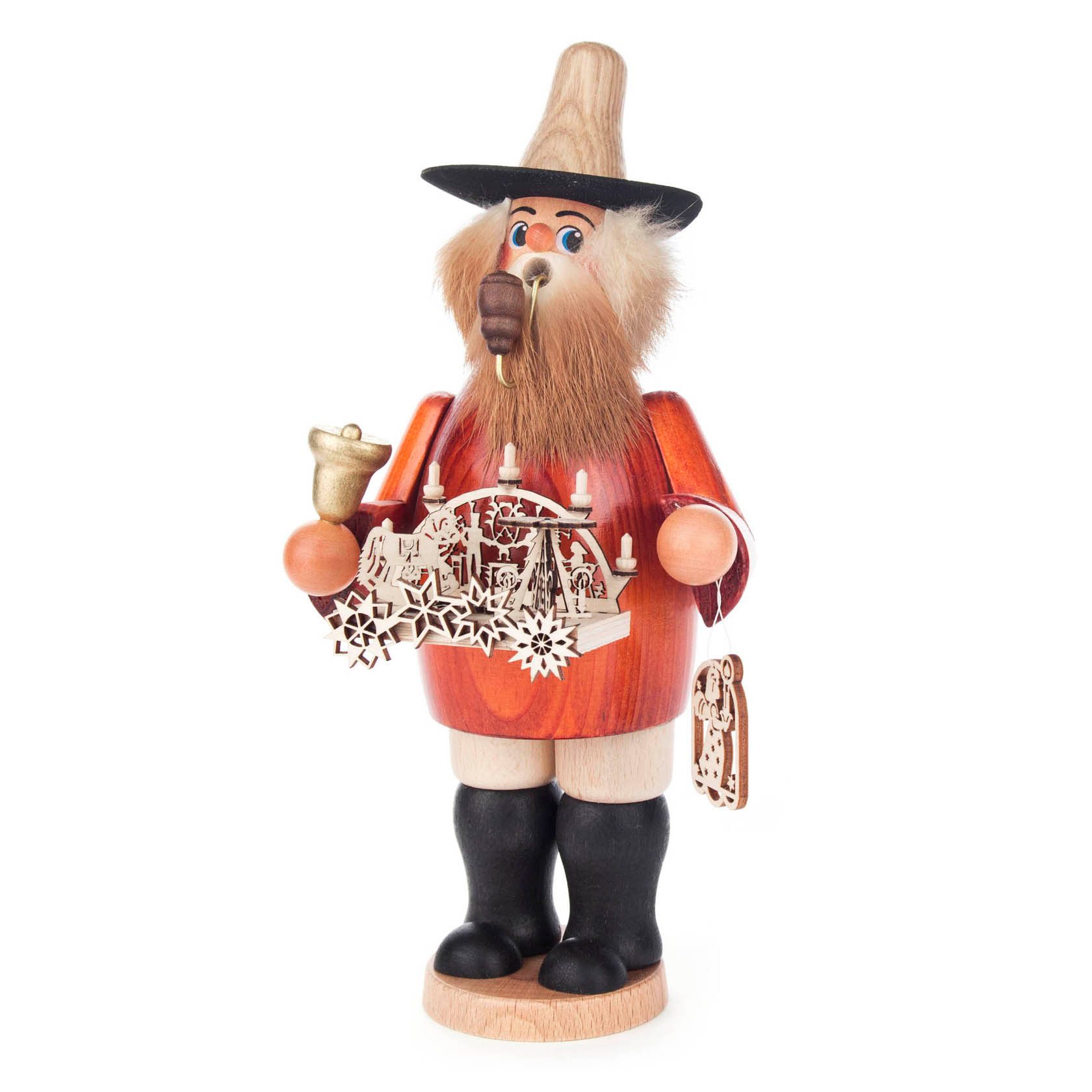 Dregeno Erzgebirge Räuchermännchen Räuchermann Schwibbogenhändler Breite x Höhe x Tiefe 11 cmx25 cmx12