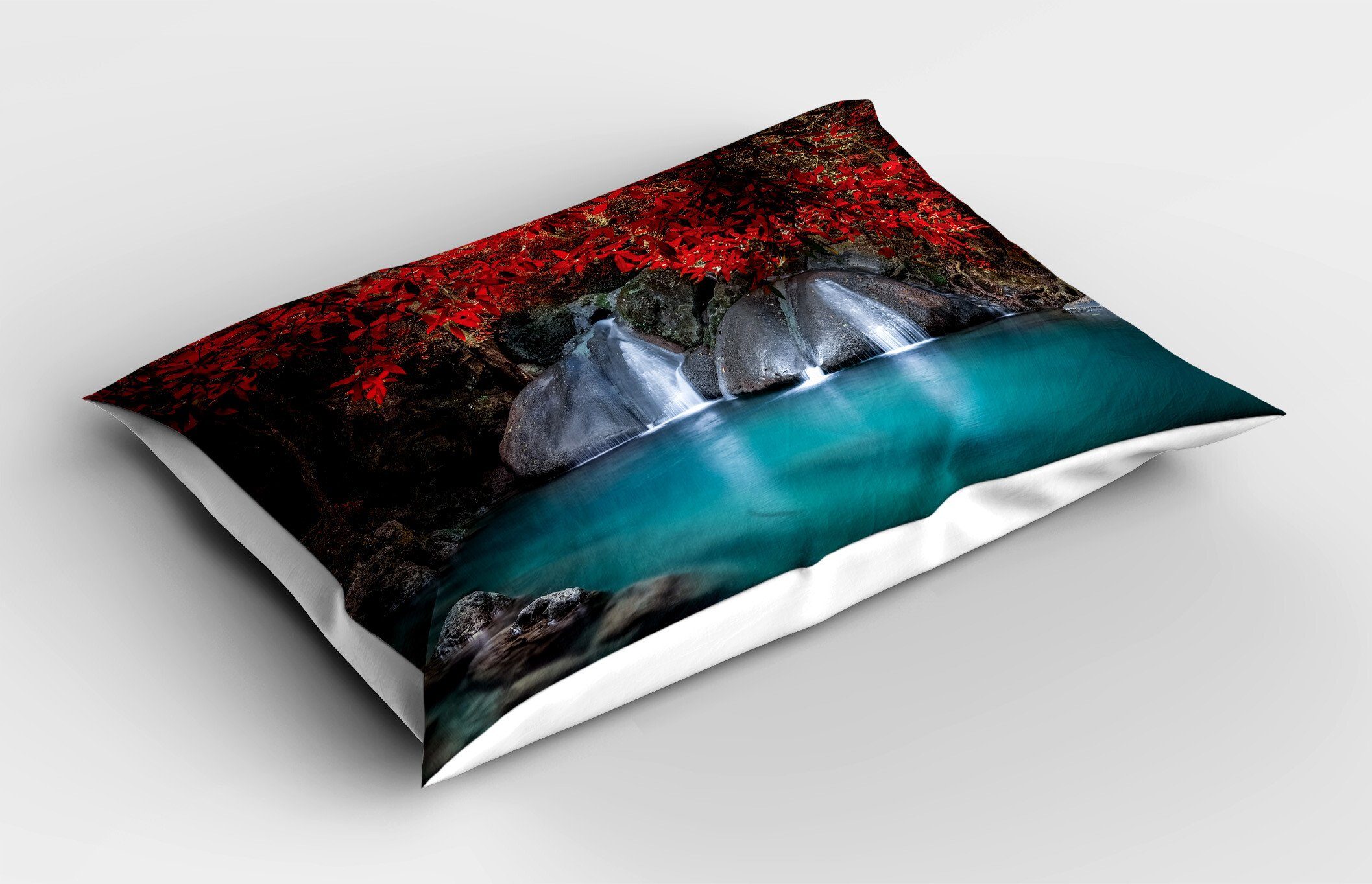 Kissenbezüge Dekorativer Standard Size Cascade Landschaft Gedruckter Kissenbezug, Abakuhaus Stück), Wasserfall Erawan King (1