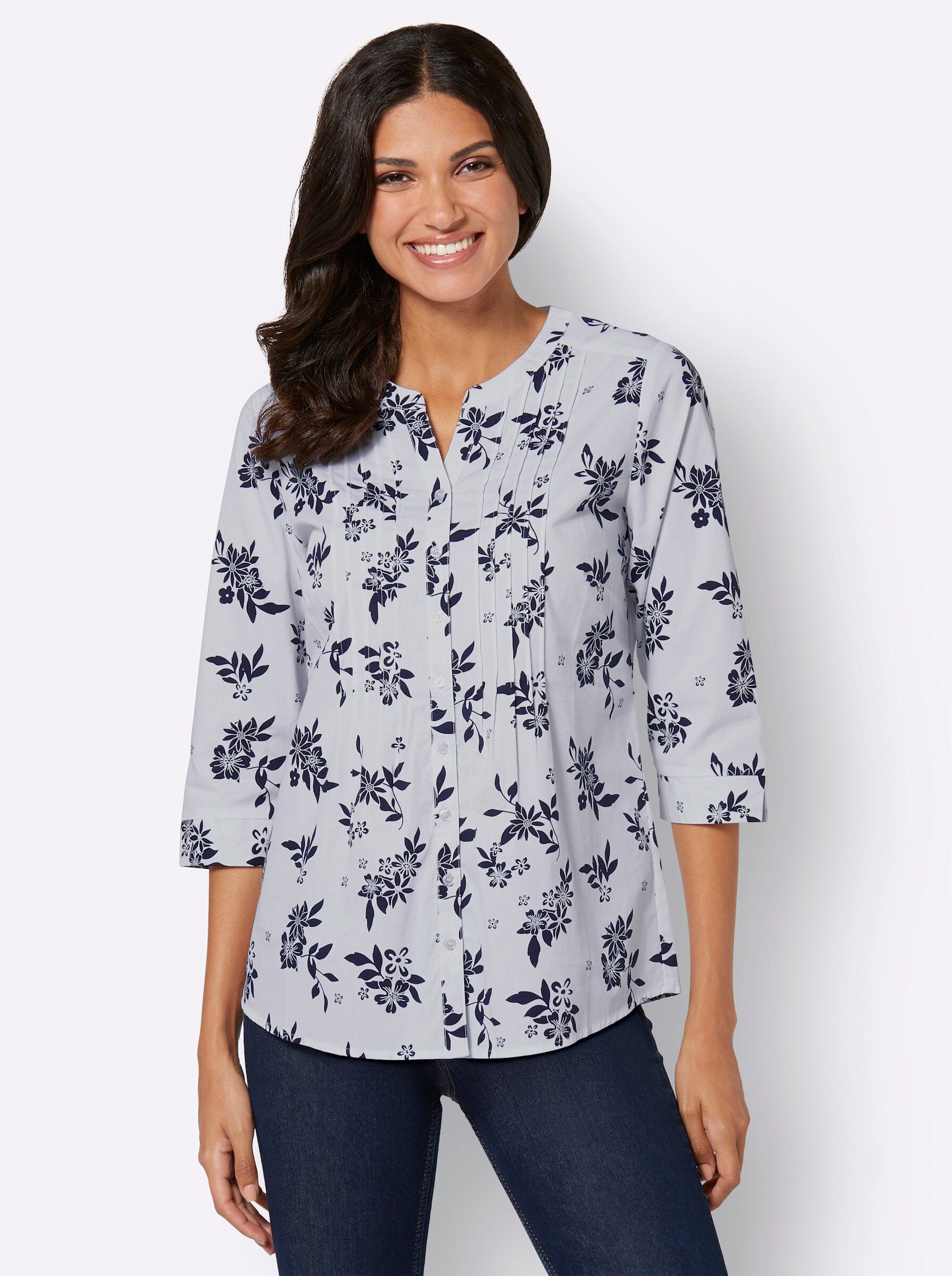 Sieh an! Klassische Bluse Longbluse günstig online kaufen