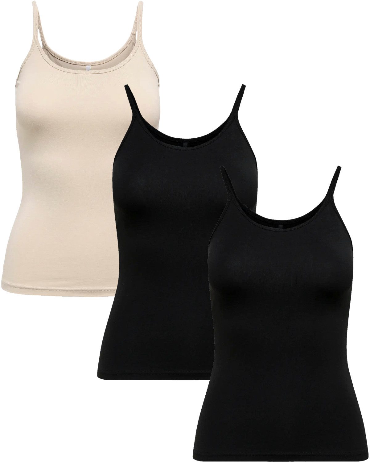ONLY Spaghettitop (3er-Pack) Basic Trägertops in günstig online kaufen