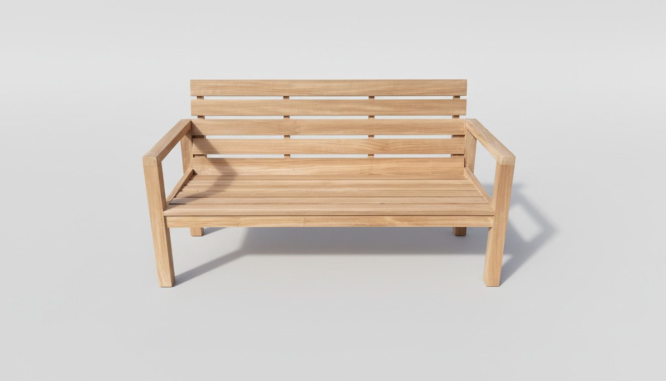 Strandkorb-King Gartenbank Teakholz Gartenbank SAMOSIR 150cm 3 Sitzer