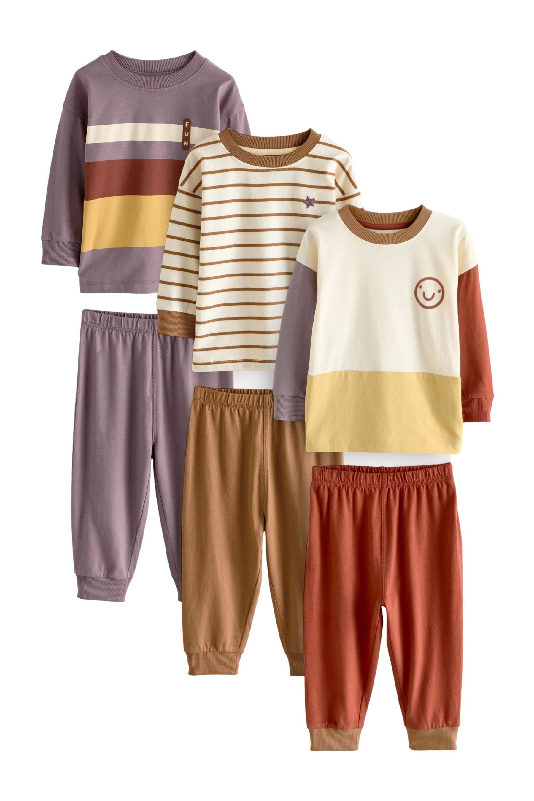 Pyjama Snuggle Schlafanzug aus 100 % Baumwolle, 3er-Pack