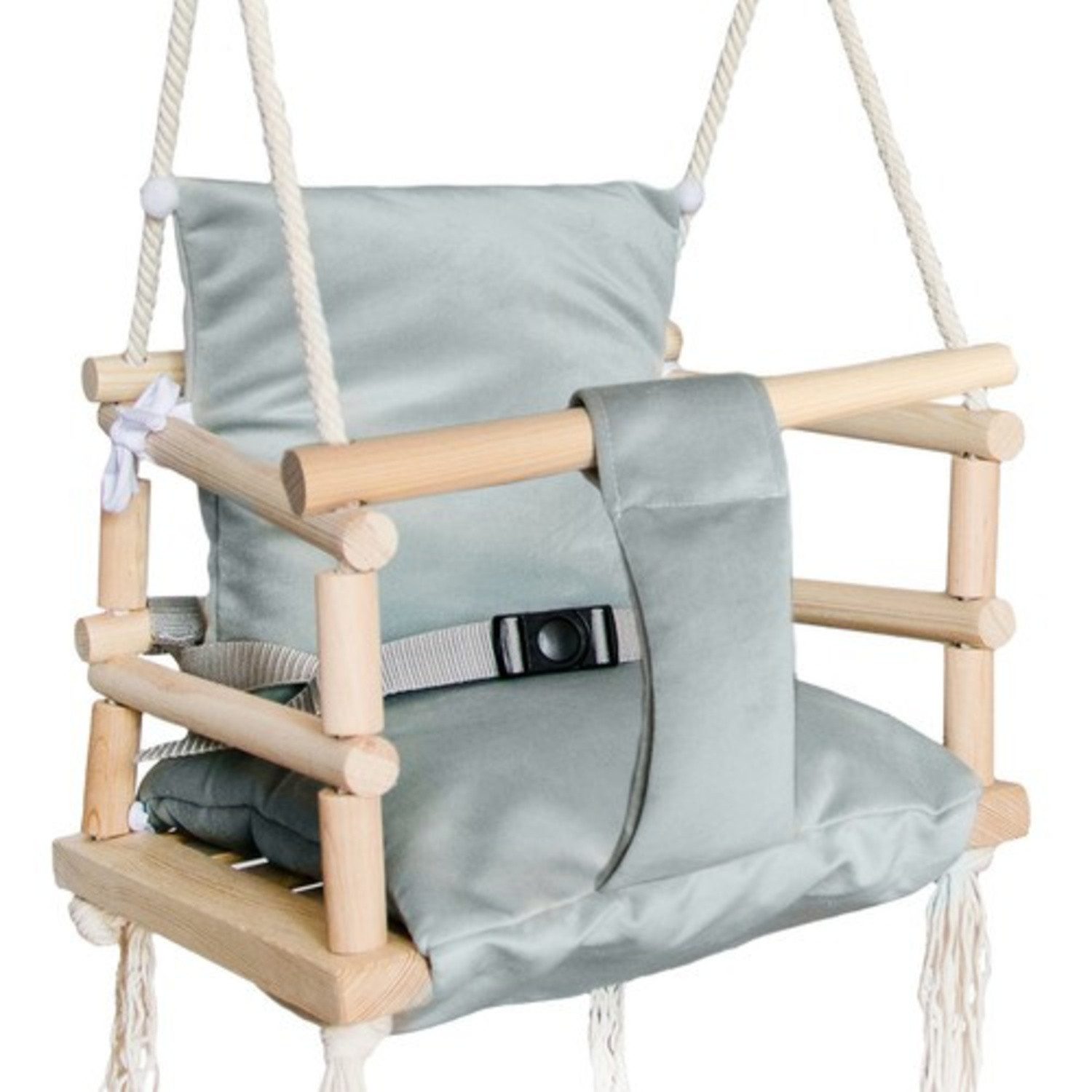 KRUZZEL Babyschaukelsitz Kinderschaukel Gartenschaukel (Spar-Set, 1-tlg), Weiches, samtiges Material, wasserabweisend, leicht zu reinigen