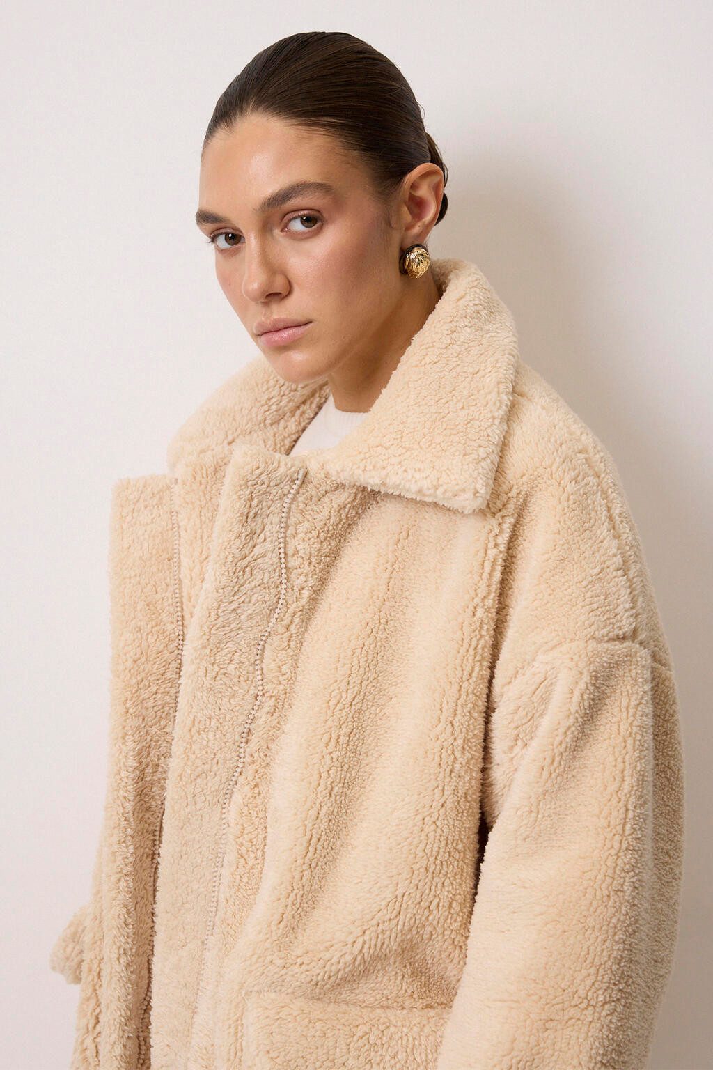 touche prive Funktionsmantel PLÜSCHJACKE MIT SCHNALLENDETAIL