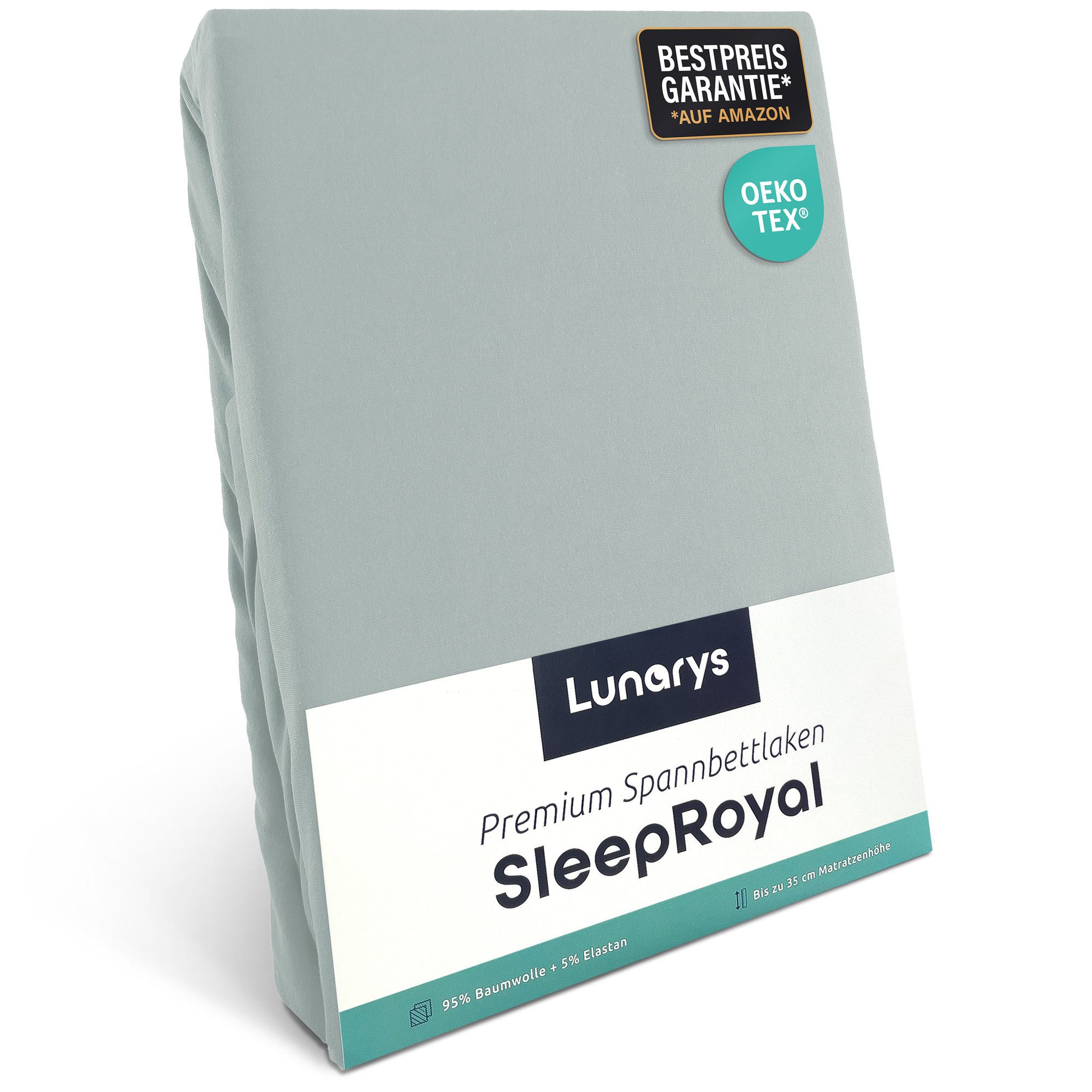Lunarys Spannbettlaken SleepRoyal, Jersey-Elasthan, Gummizug: rundum, (1 St günstig online kaufen