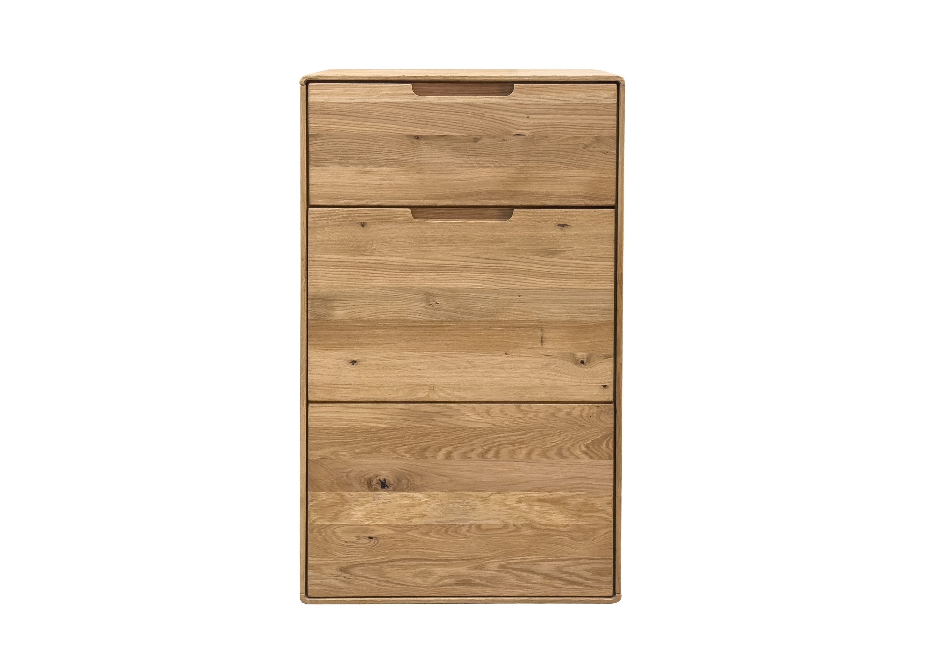 Lebenswert Hochkommode KM-0663, 1 Tür, 1 Schub, Wildeiche massiv geölt - 51x91x40cm (BxHxT)