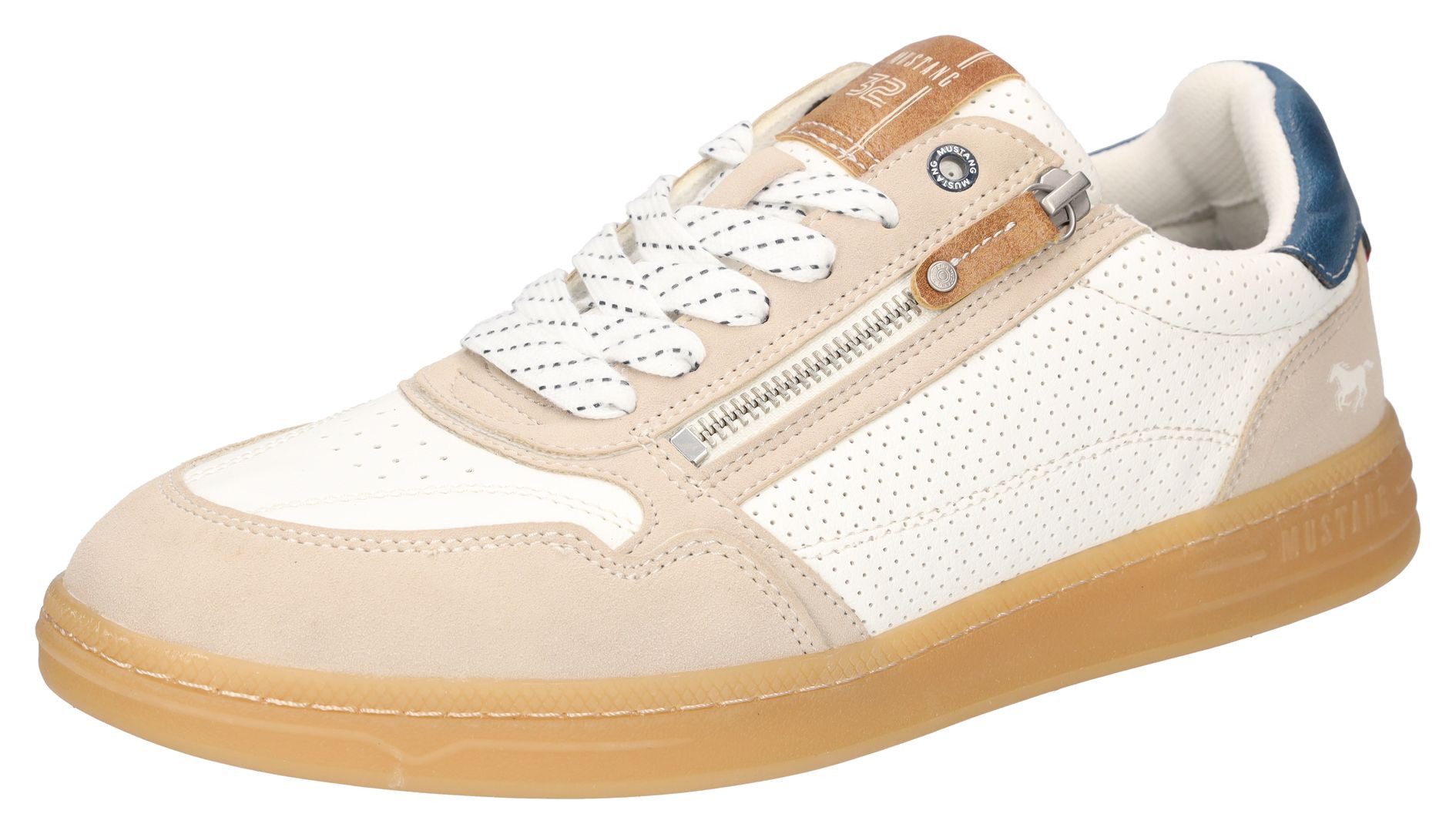 Mustang Shoes Sneaker, Retro Sneaker, Schnürschuh mit Außenreißverschluss günstig online kaufen