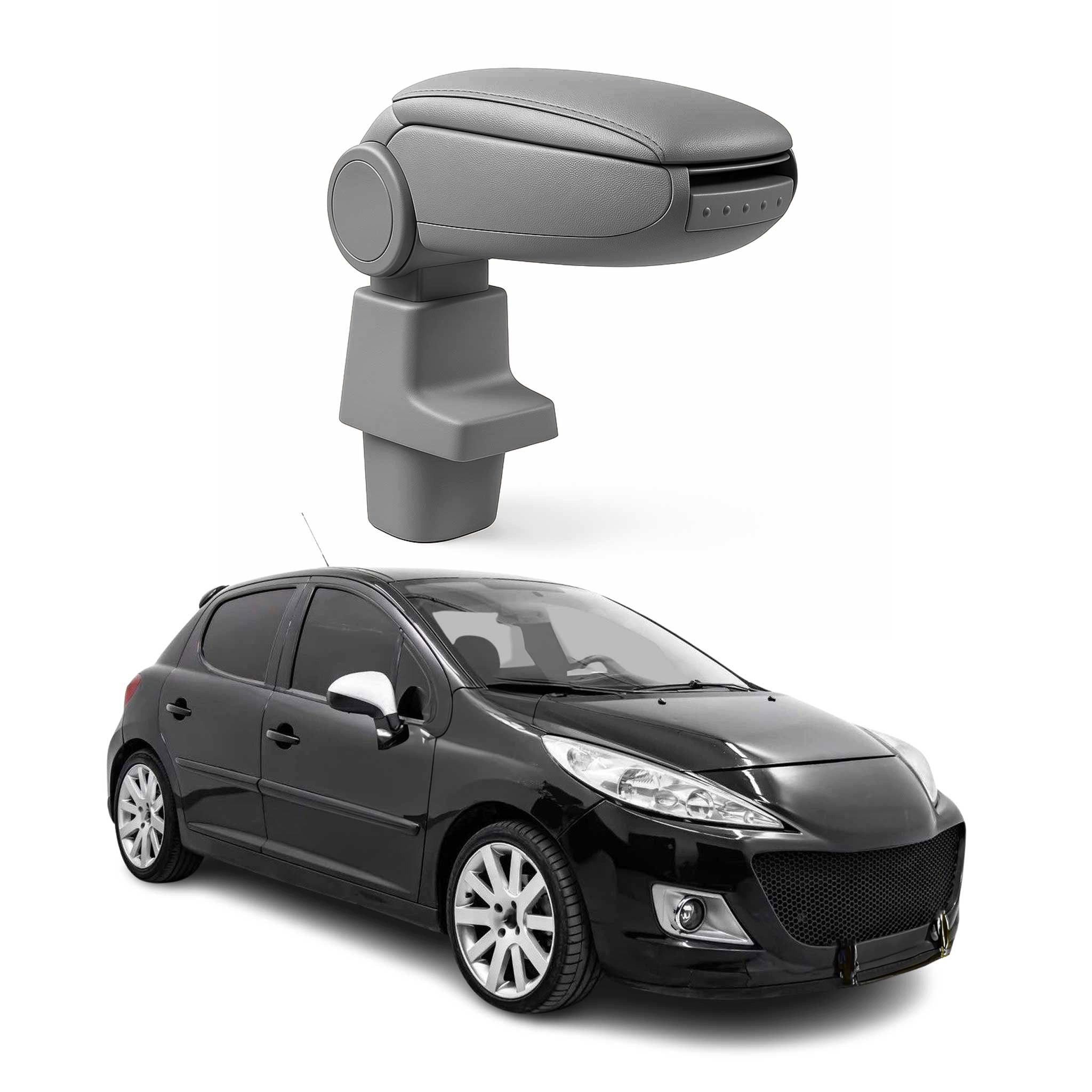 OMAC Armlehne Mittelarmlehne für Peugeot 207 2006-2015 PU-Leder Grau, Langlebig,Multifunktional,Einfache Installation