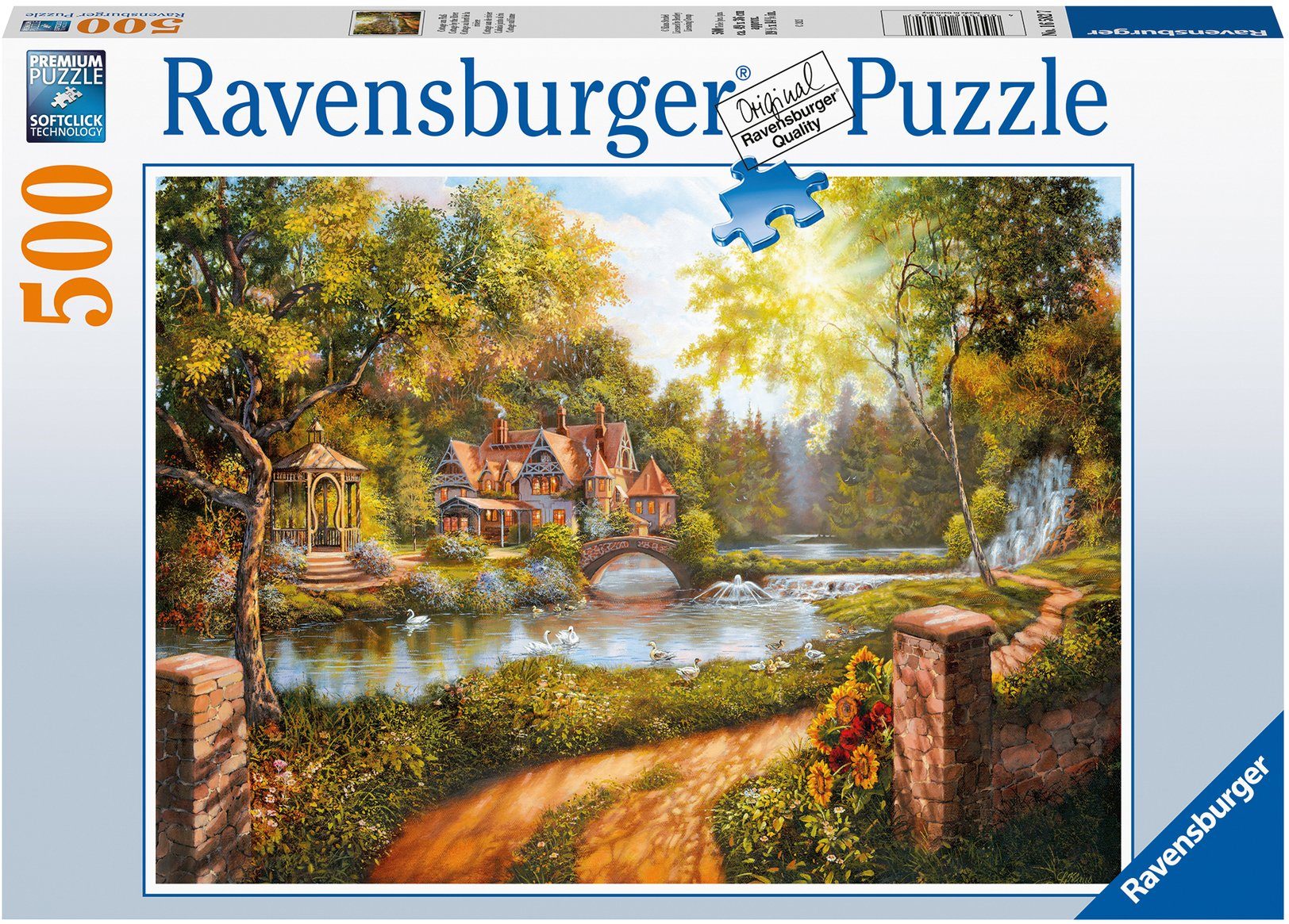 Ravensburger - - Made Puzzle 500 Puzzleteile, in Germany, Cottage Wald FSC® schützt am weltweit Fluß,