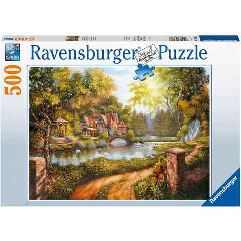 Ravensburger Puzzle Cottage am Fluß, 500 Puzzleteile, Made in Germany, FSC® - schützt Wald - weltweit