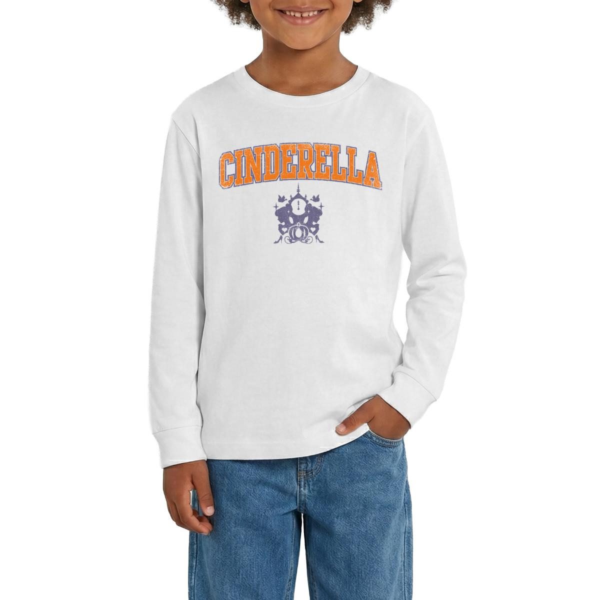 Spreadshirt T-Shirt Cinderella Schriftzug Mit Emblem Teenager Premium Langarmshirt (1-tlg)