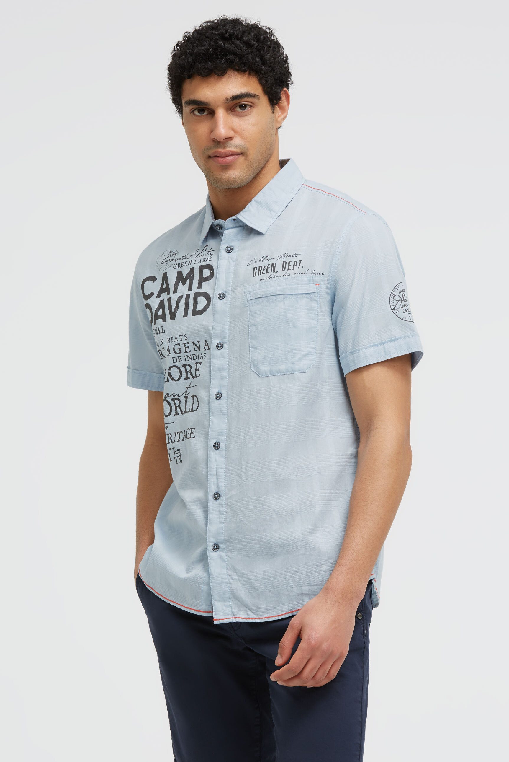 CAMP DAVID Kurzarmhemd mit Brusttasche