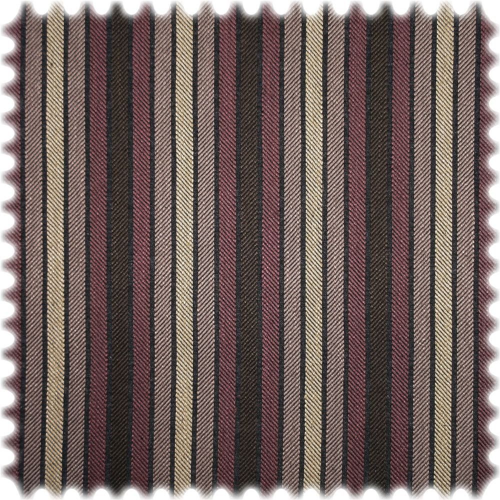 Heiro Stoff AKTION Jacquard Streifen Möbelstoff Ipanema Beige / Violett / Braun, Polsterstoff Meterware - Breite:140 cm