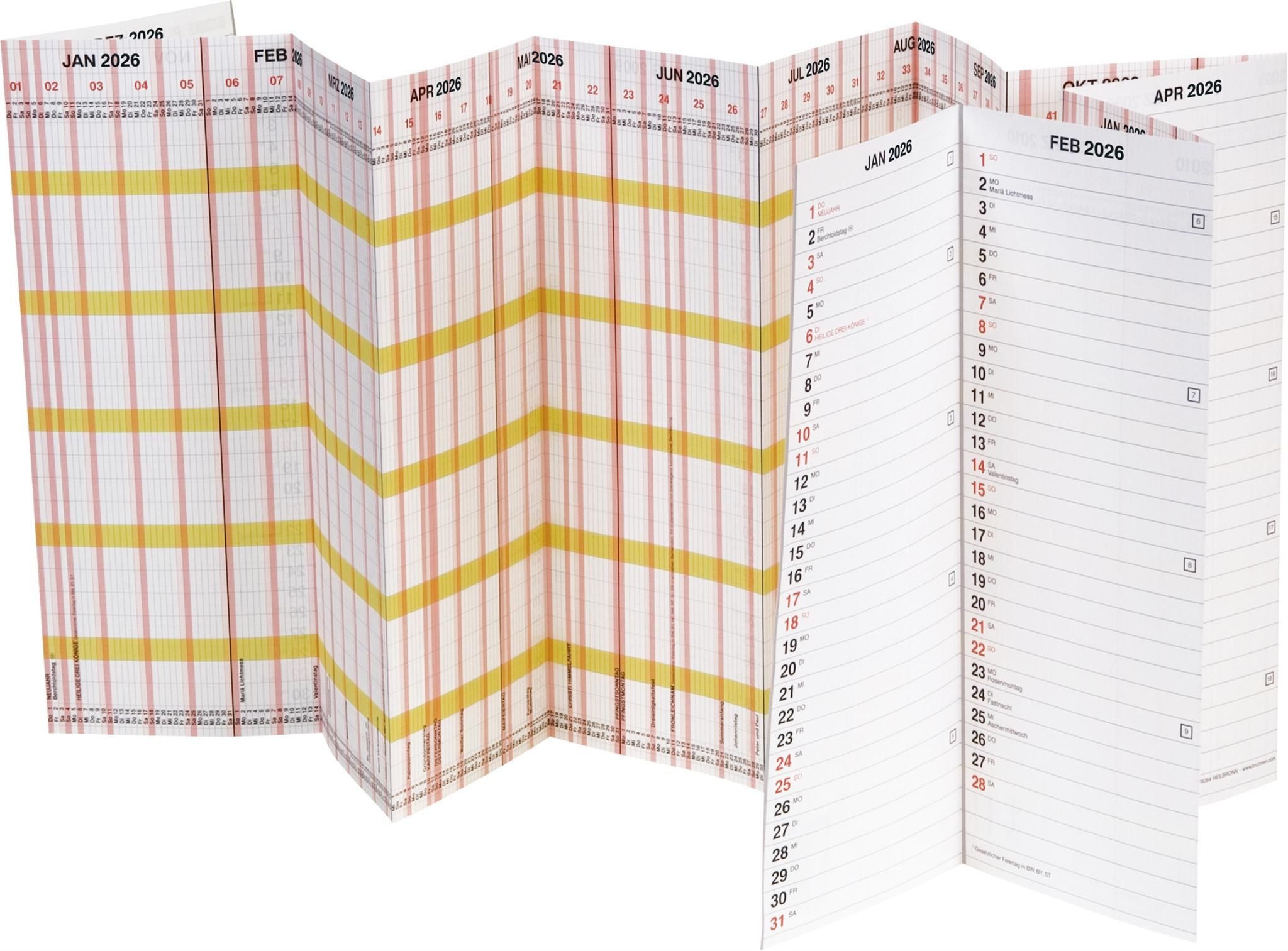 BRUNNEN Urlaubsplaner 2026 Brunnen Urlaubsplaner „PLANORAMA“ 1380×295 mm