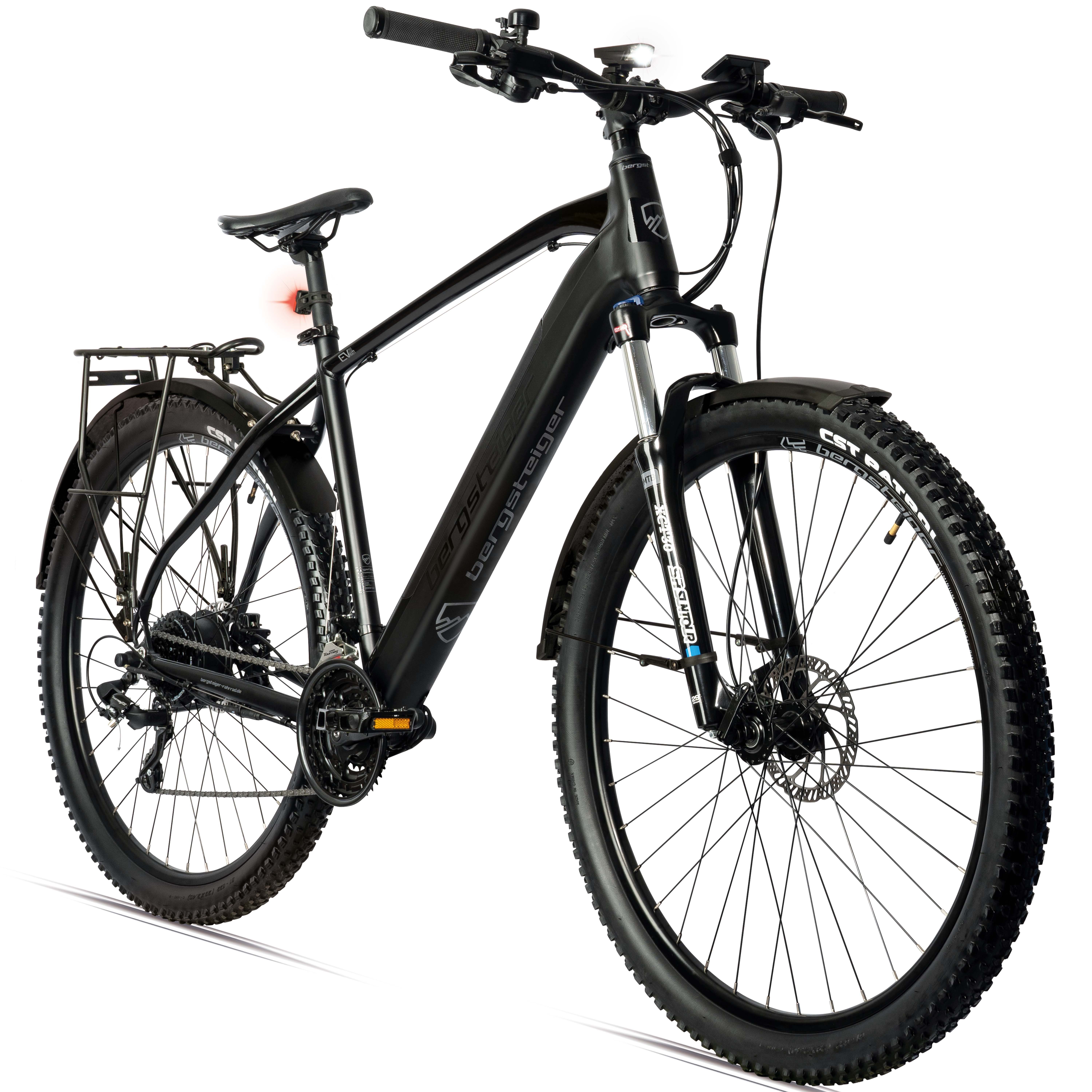 bergsteiger E-Bike Cannock E-Mountainbike mit 250 Watt Motor, 36V 10.4Ah & 12Ah Akku, Kettenschaltung, Heckmotor