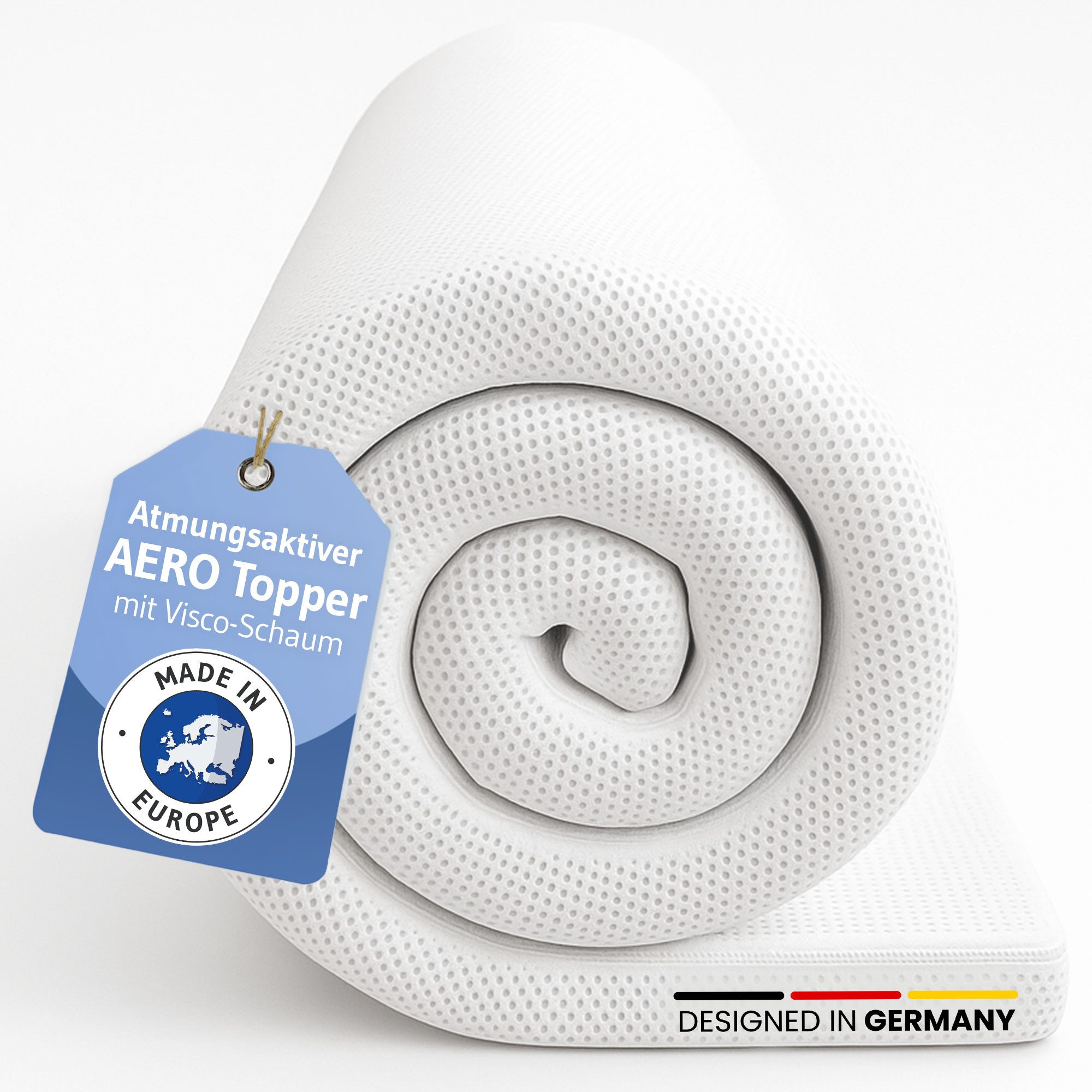 Third of Life, Цилиндр Matratzentopper AERO ActiveClima - atmungsaktive Komfortauflage, 5 cm hoch, 100% hochwertiger Memory Schaum, Atmungsaktiv, feuchtigkeitsregulierend, stützend, hygienisch