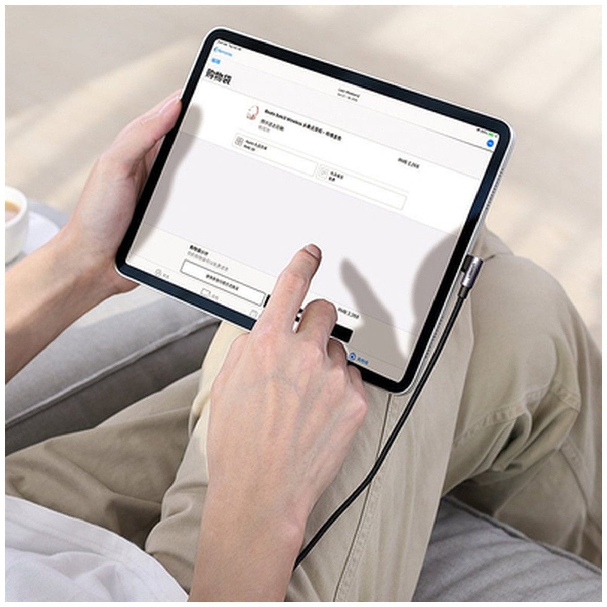 UGREEN Ugreen US255 50125 USB-C gerade USB-C gewinkelt PD QC Kabel Smartphone-Ladegerät