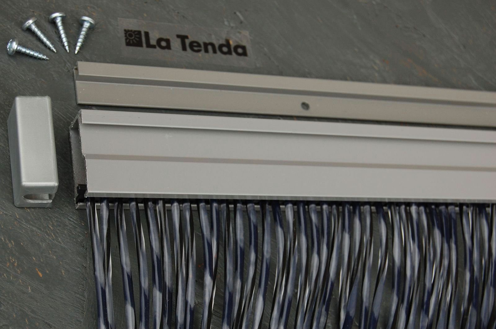 und schwarz, Länge kürzbar x cm, Tenda Tenda Insektenschutz-Vorhang - Streifenvorhang 1 Breite 210 La 90 SIENNA individuell La PVC