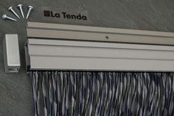 La Tenda Insektenschutz-Vorhang La Tenda SIENNA 1 Streifenvorhang schwarz, 90 x 210 cm, PVC - Länge und Breite individuell kürzbar
