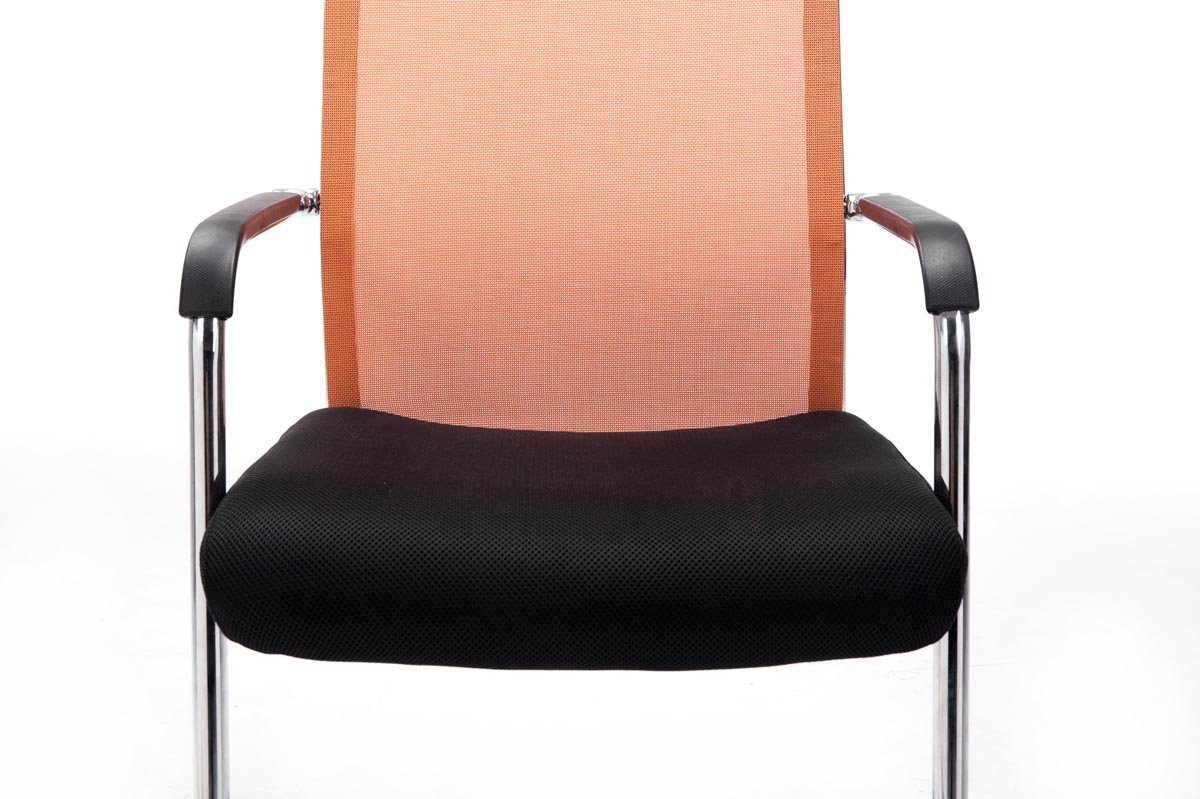 (Küchenstuhl Metall Brent mit Sitzfläche - Gestell: gepolsterter chrom Konferenzstuhl Besucherstuhl Esszimmerstuhl TPFLiving - Sitzfläche: - Wohnzimmerstuhl), Netzbezug orange - hochwertig