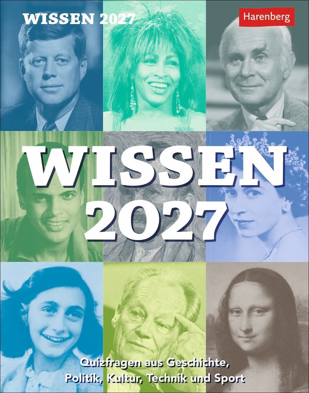 Tischkalender Wissen Tagesabreißkalender 2027 - Quizfragen aus Geschichte, Politik