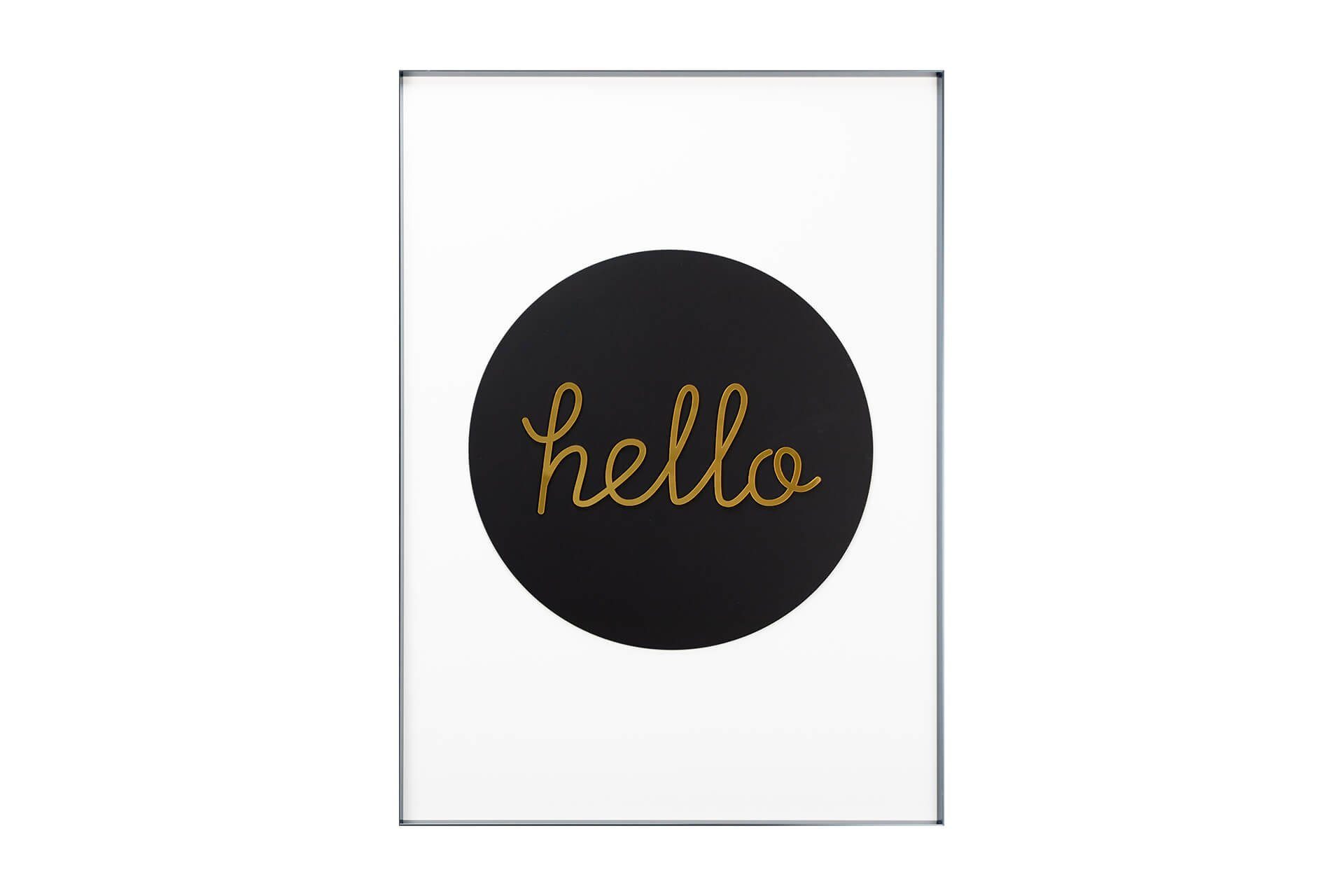 KUNSTLOFT Acrylglasbild Bonjour und Hello 50x70x3.2 cm, handgefertigtes 3D Wandbild