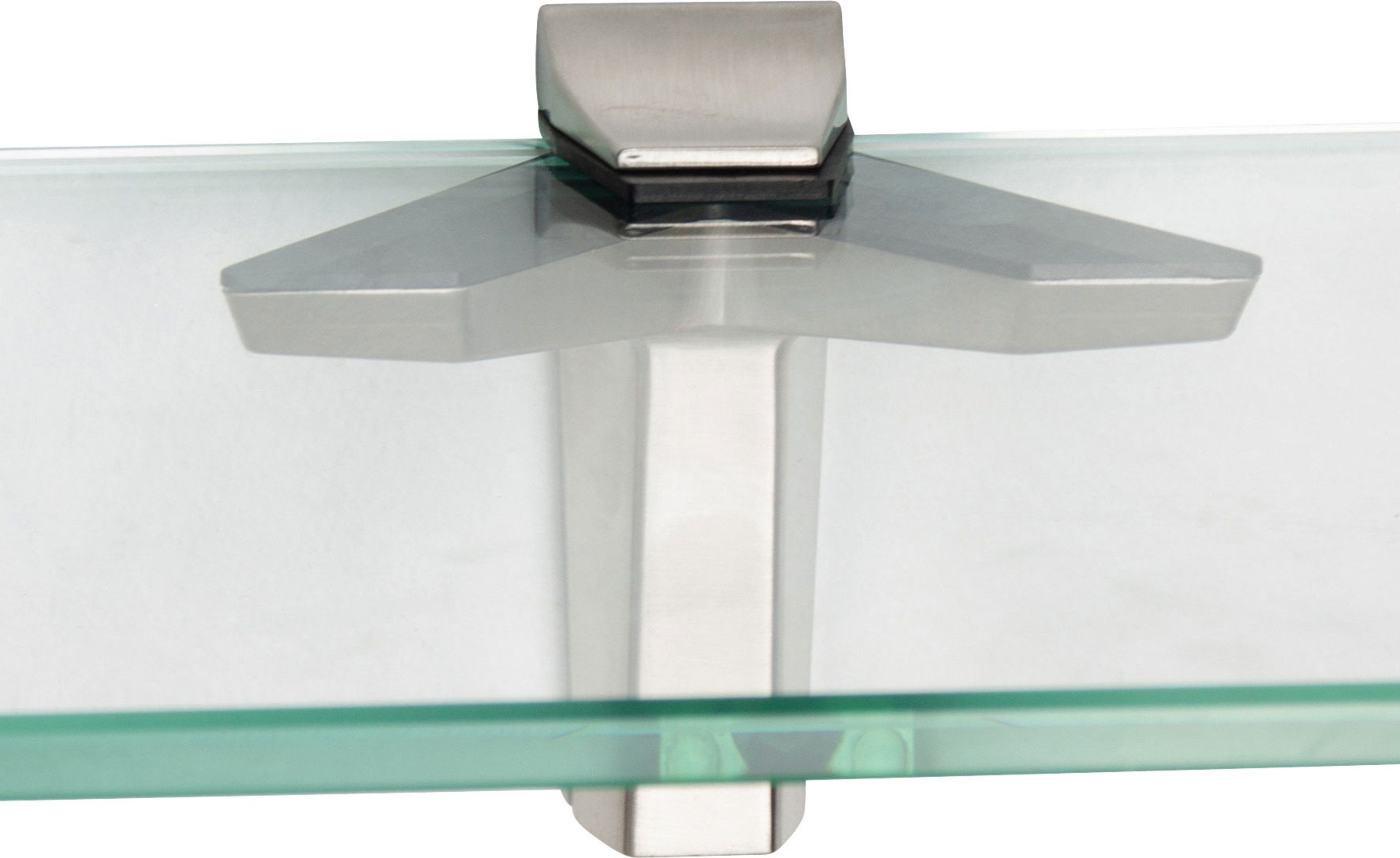 ib style Wandregal Glasregal 10mm klar 40 x 15 cm + Clip DUO, Glasboden aus ESG-Sicherheitsglas - Wandregal