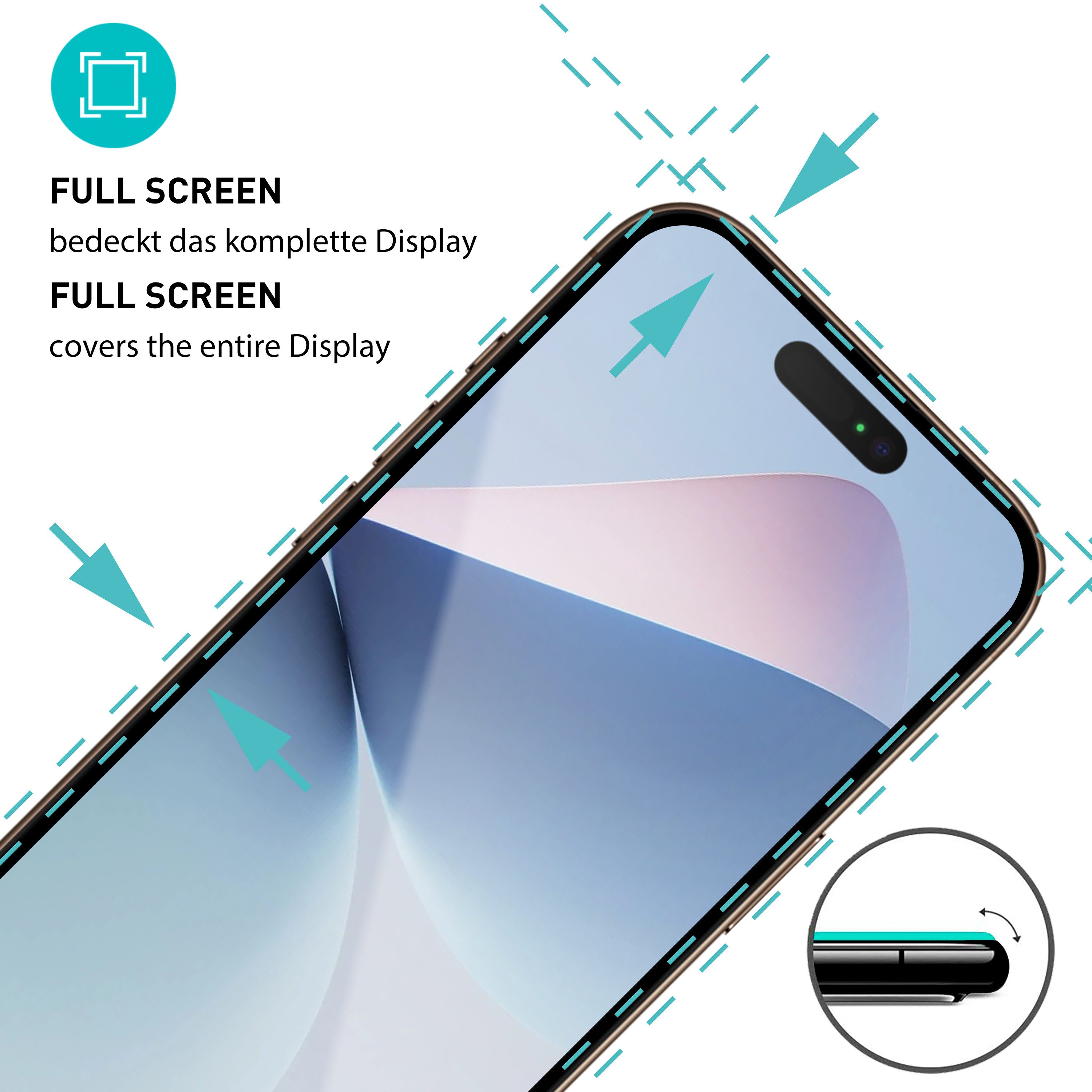 smartect Displayschutzglas Schutzglas Panzerfolie Full Screen für Apple iPhone 17, Set, 2 Stück, Schutzfolie Glasschutz inkl. Anbringhilfe