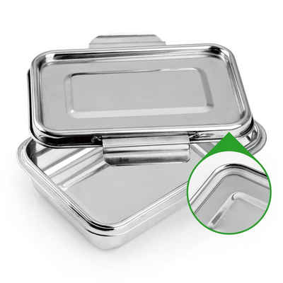 GOURMETmaxx Lunchbox Klick-it 2-tlg. 18x12x5cm Edelstahl, Edelstahl, (2-tlg)
