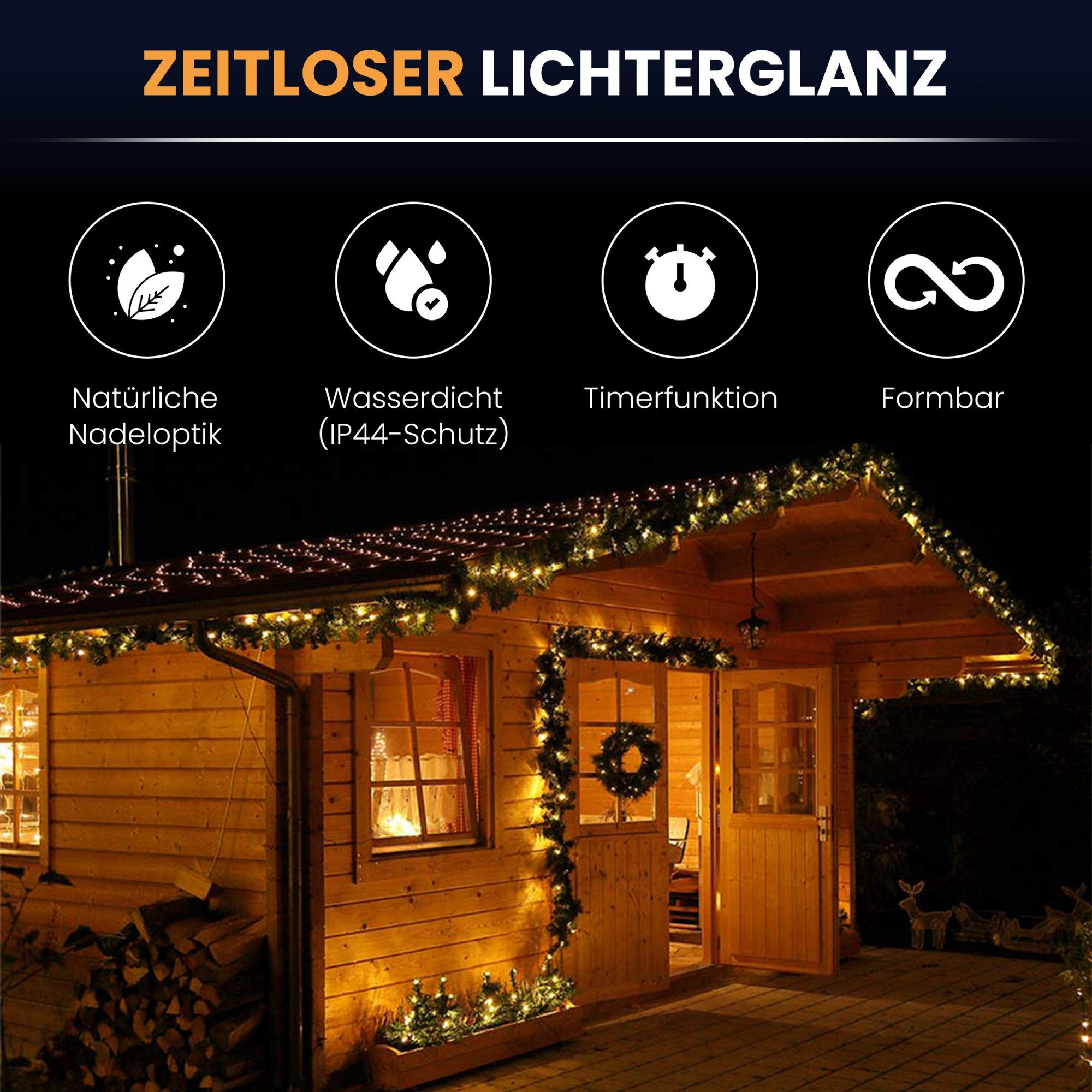 Gartenpirat LED-Girlande Künstliche Tannengirlande Türgirlande LED Weihnachtsgirlande Girlande, Energieeffizient