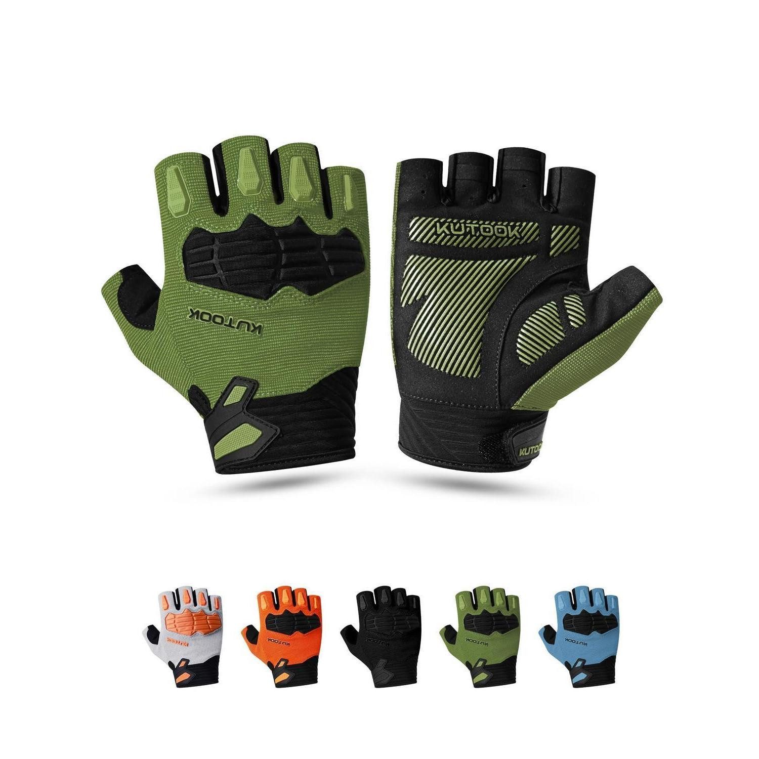 LuxusKollektion Fahrradhandschuhe Fahrrad Handschuhe Sommer Herren Damen Touchscreen Grün (1-St)