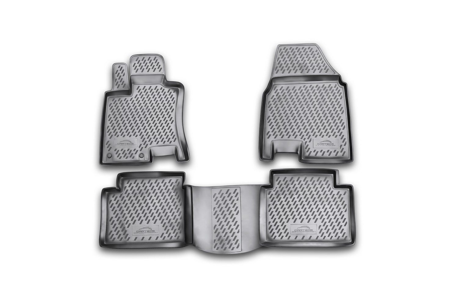 LEMENT Auto-Fußmatten 3D-Gummimatten passend für Nissan Qashqai+2 2008–2013 (4 St), für Nissan Qashqai Pkw, Passgenau
