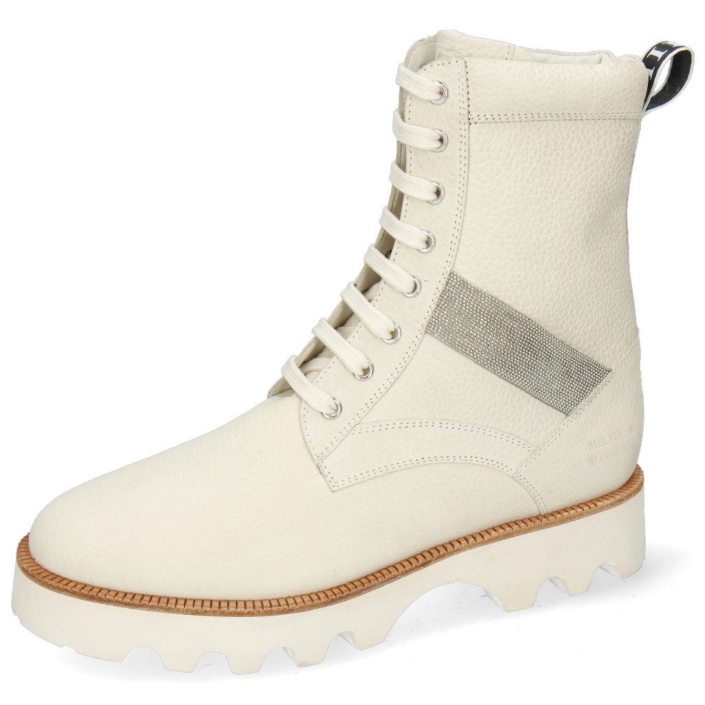 Melvin & Hamilton Dakota 8 Como Strap Stiefelette Metal Off White