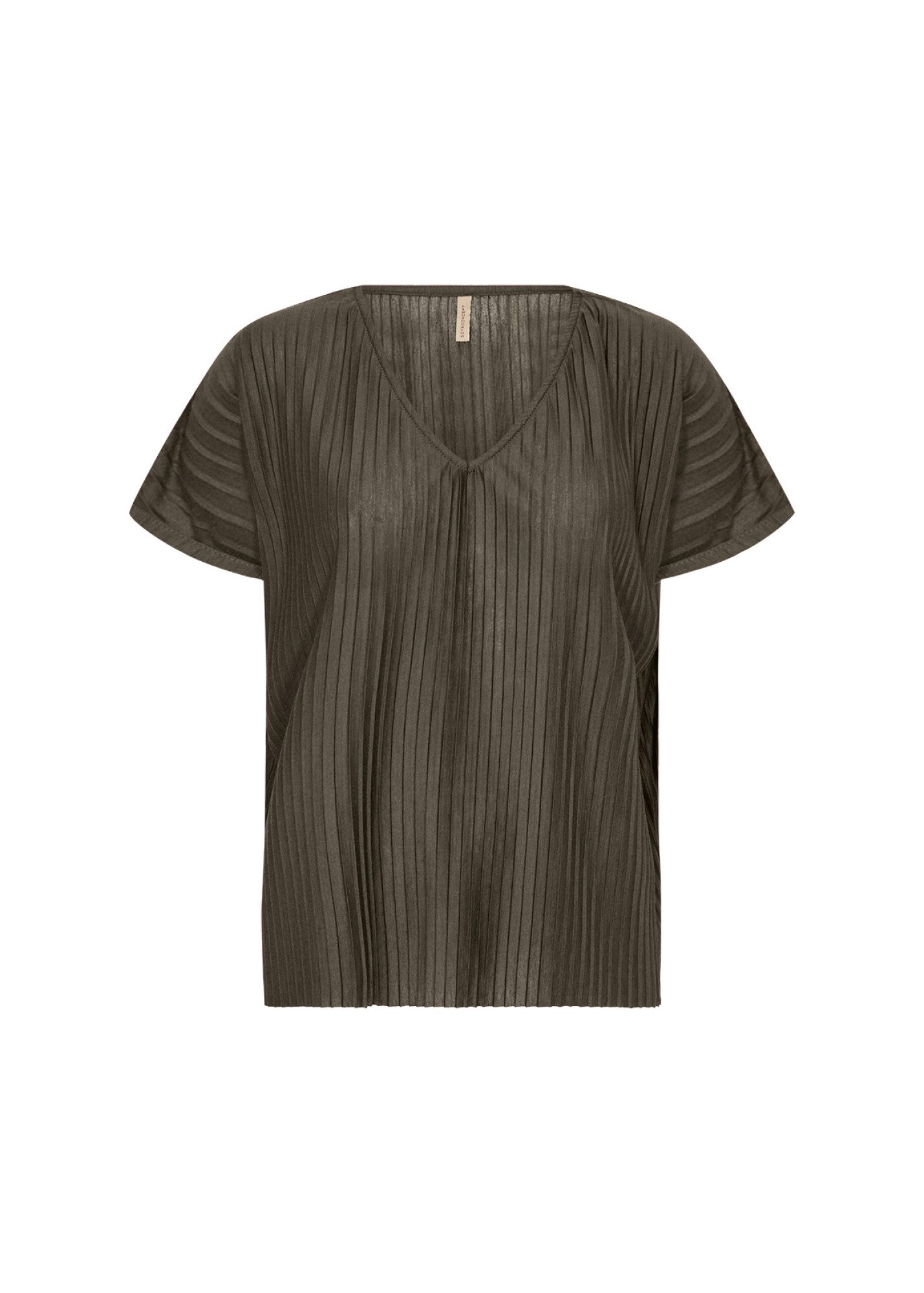soyaconcept Shirttop - SC-KIRIT 21 - Plissee Shirt Damen mit V-Ausschnitt - T-Shirt Damen