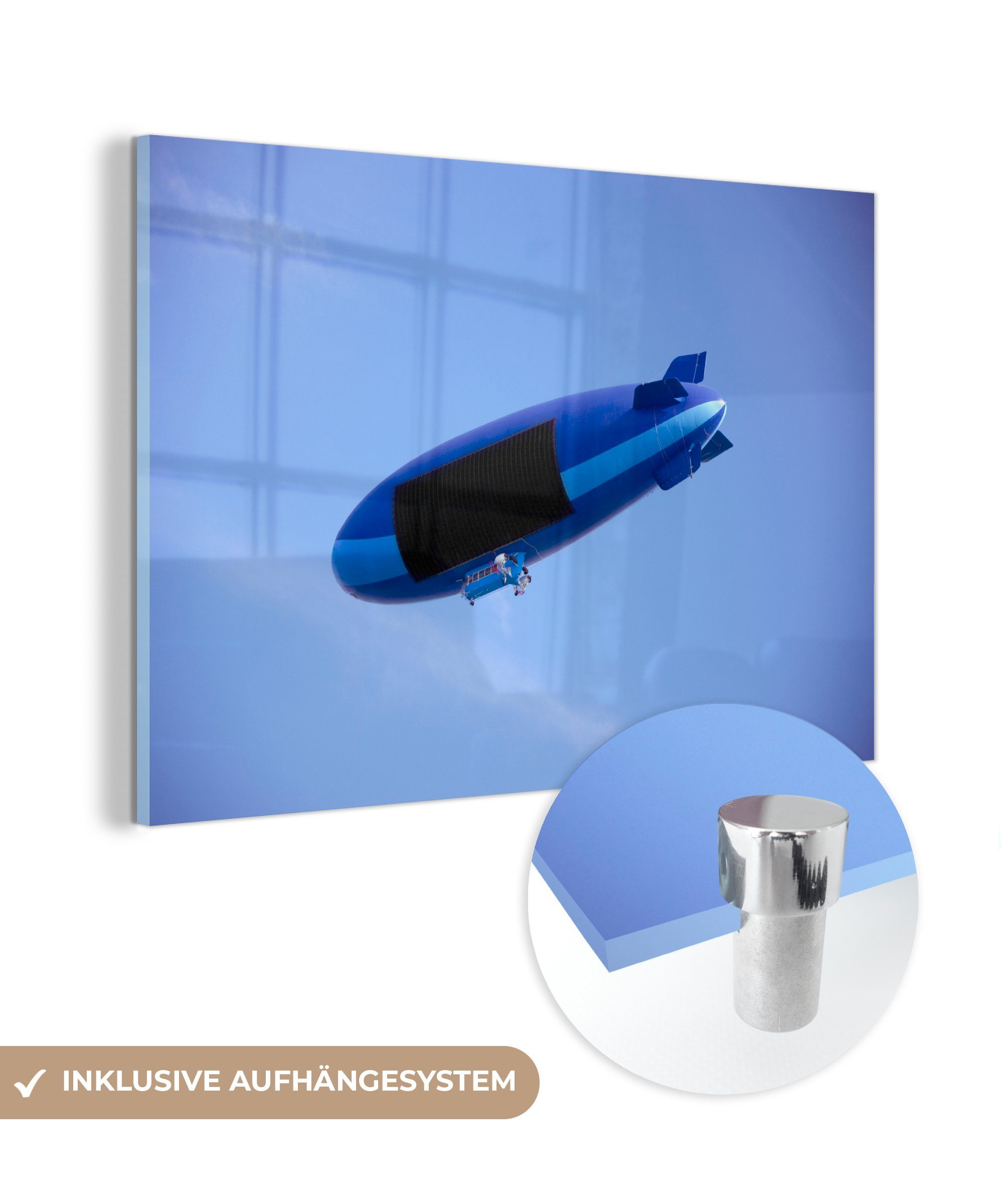 Blauer MuchoWow Acrylglasbild Acrylglasbilder Zeppelin, St), Wohnzimmer Schlafzimmer (1 &