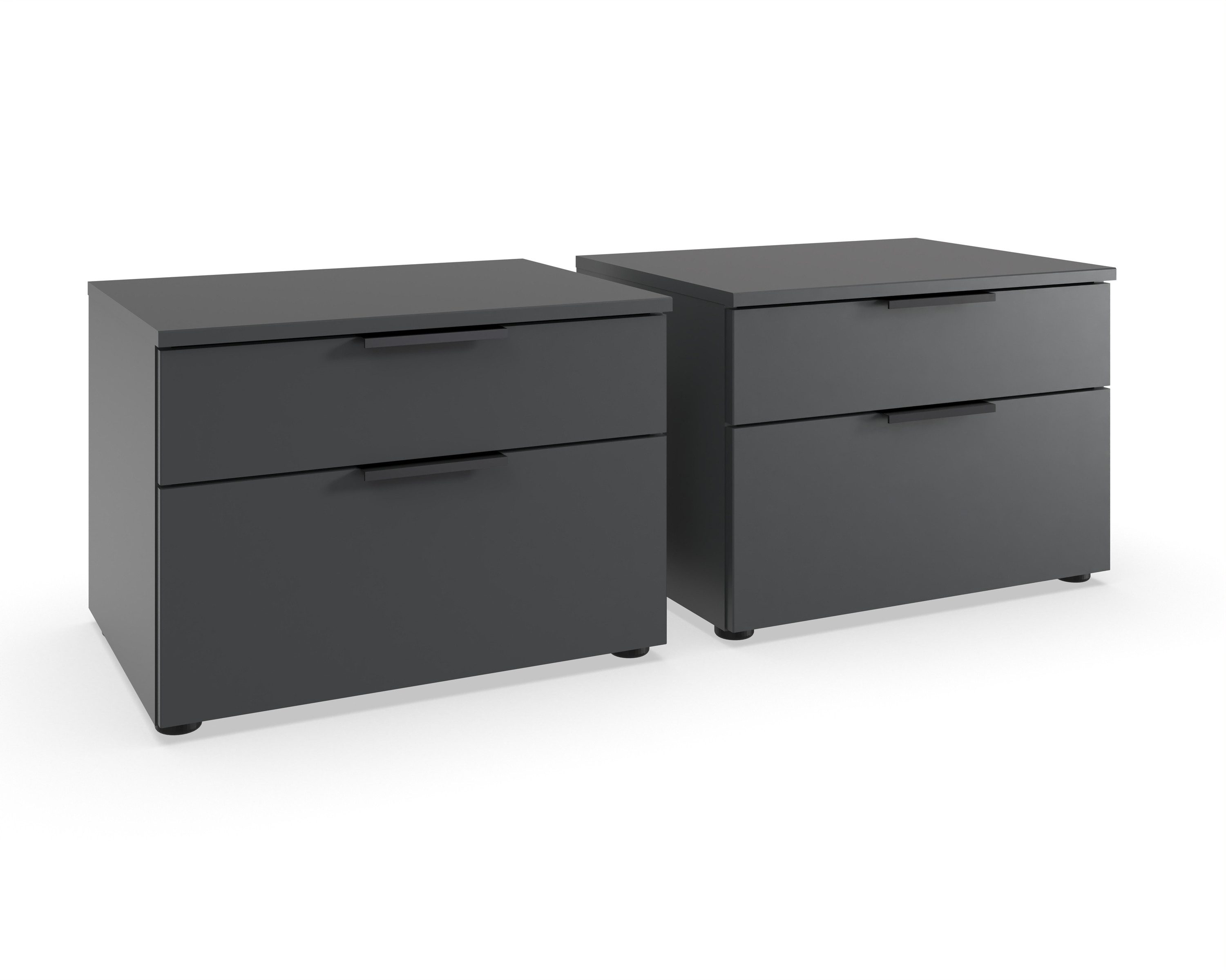 Nachtkommode (2er-Set) in GRAPHIT - 54x44x41cm (BxHxT)