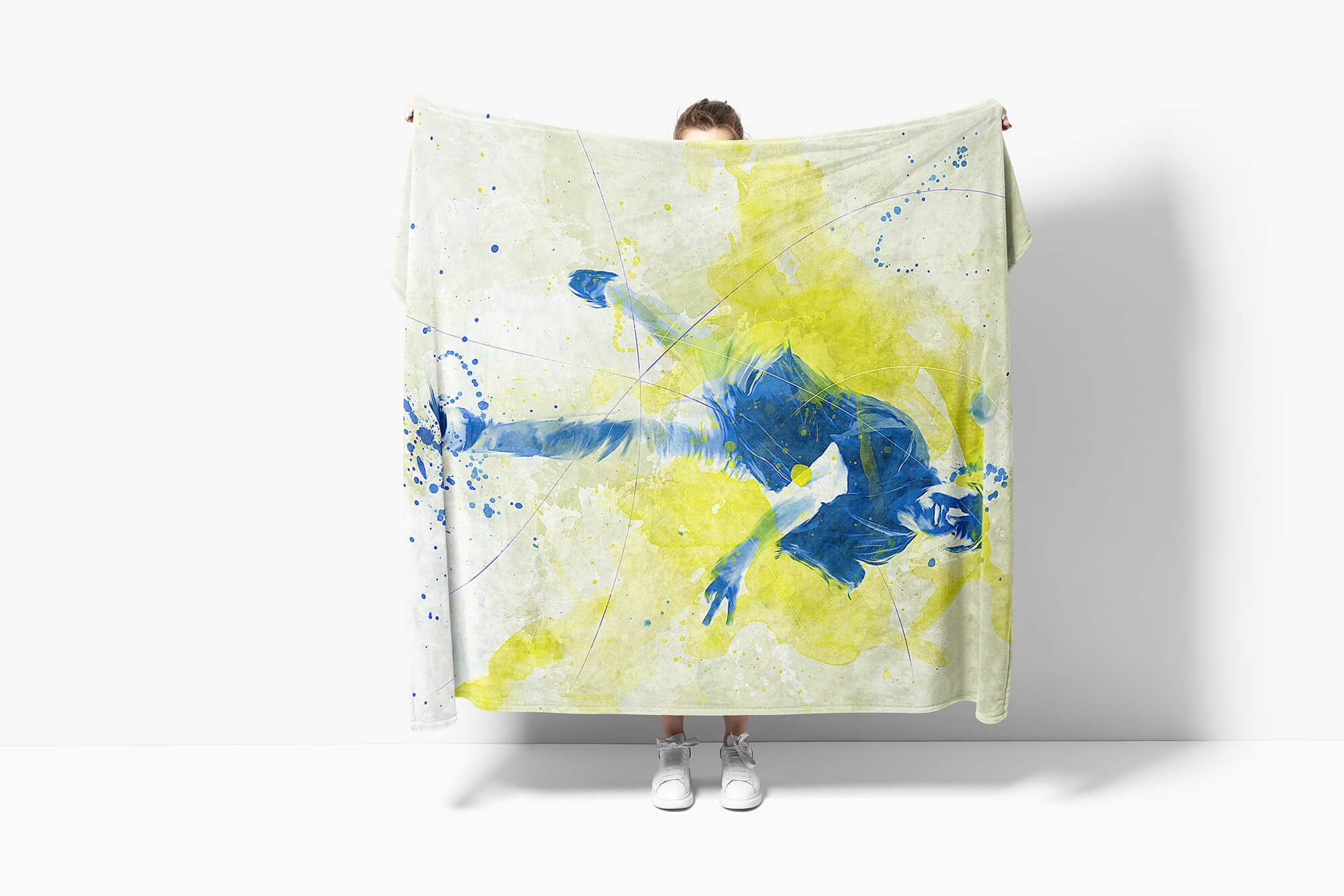 Baseball Kunstvoll Baumwolle-Polyester-Mix Handtücher Handtuch Saunatuch Sport Kuscheldecke (1-St), Sinus Art Strandhandtuch Sportha, Handtuch SplashArt