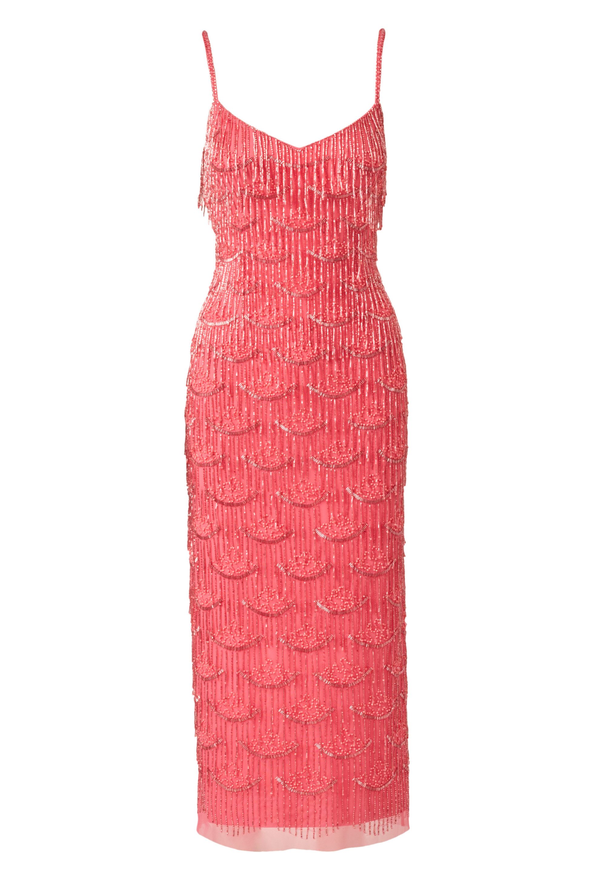 Adrianna Papell Abendkleid Beaded Sleeveless Ankle Dress Umwerfendes und opulentes Kleid mit Perlenfransen