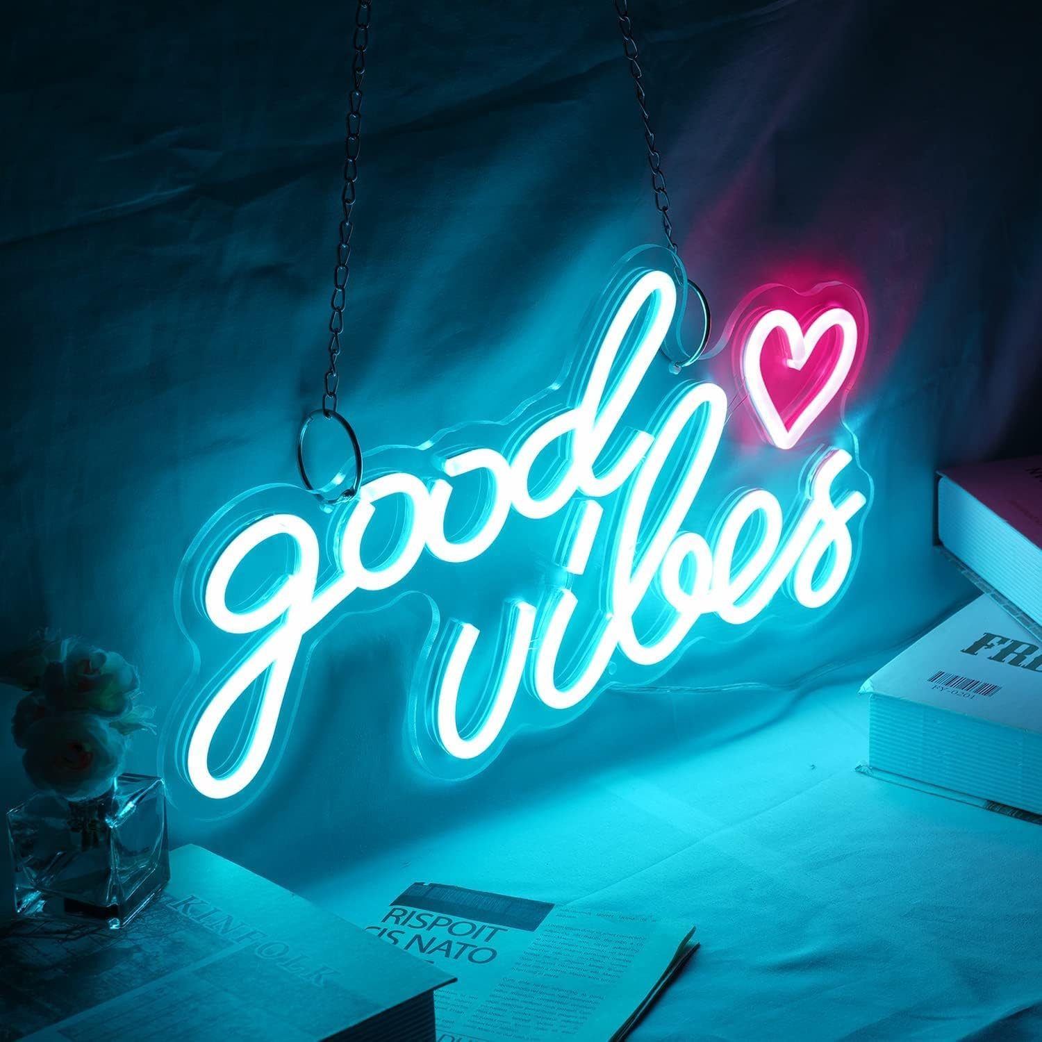 JIBENNEON LED Dekolicht Good Vibes Neonschild, USB-betrieben LED-Schild, mi günstig online kaufen