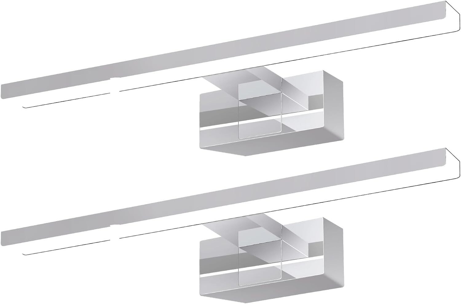 ZMH LED Spiegelleuchte Neutralweiß Spiegellampe - leuchte Chrom Modern, Augenschutz, LED fest integriert, 4000k, Modern Neutralweiß 4000K lampe Wandmontage für Keller