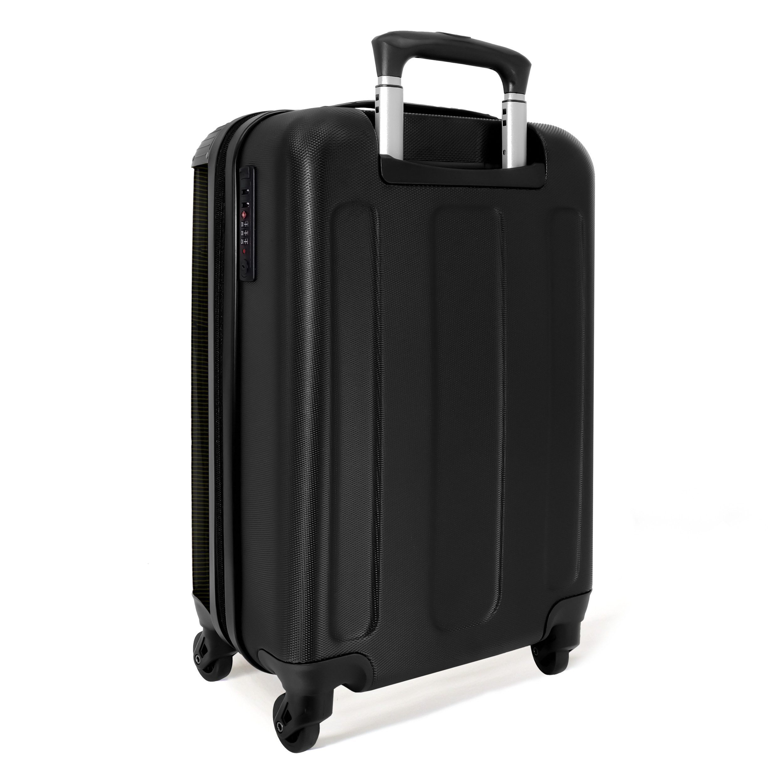 NoBoringSuitcases.com© Hartschalen-Trolley Vintage - Ein wahrer Gentleman sein - Schädel - Zitate - Mann 55x35x20, 4 Rollen, Reisekoffer mit 4 Rollen, Carry on luggage, Männer