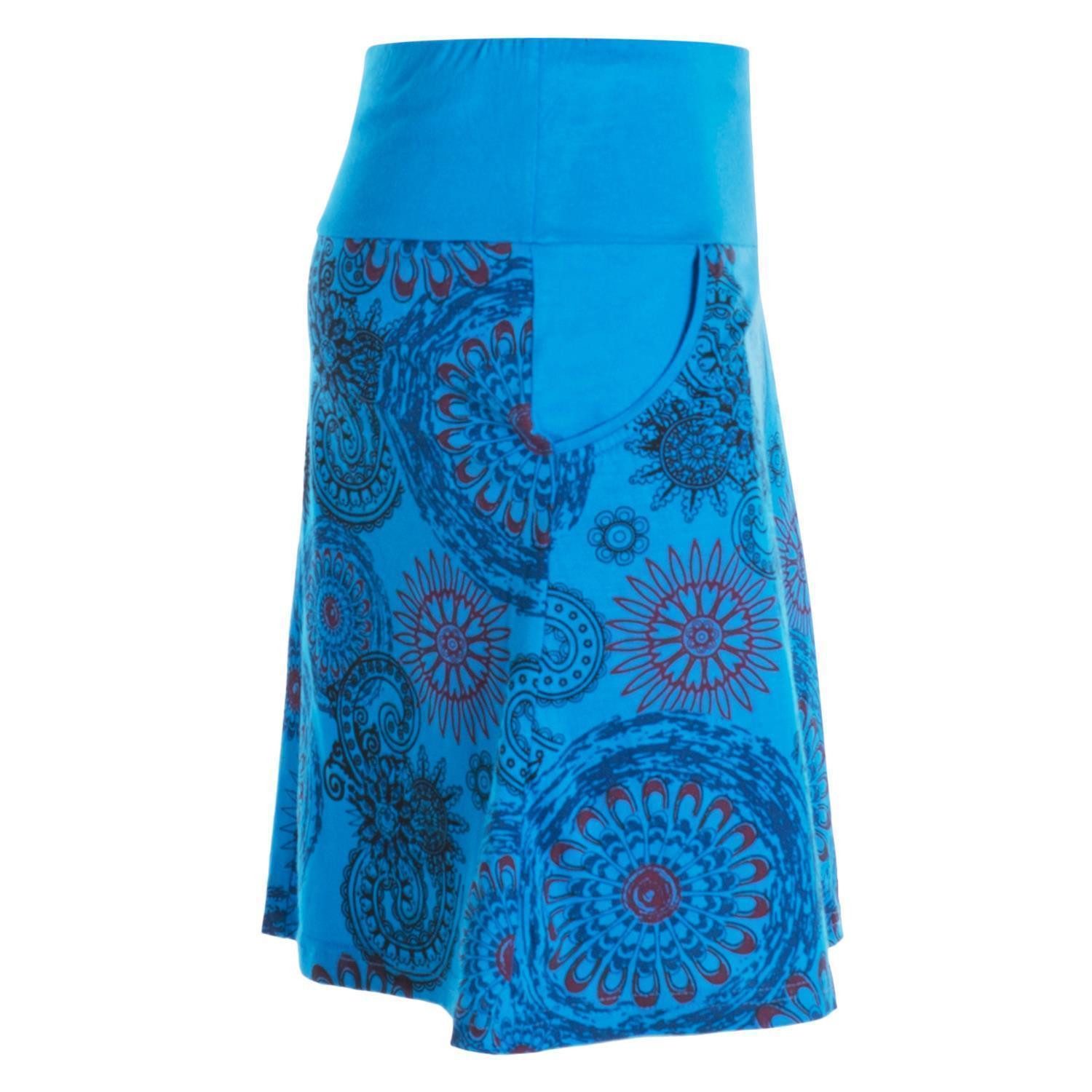 Vishes Minirock Kurzer Damen Baumwoll-Rock Taschen-Rock Mini-Röcke Mandalas Hippie, Ethno, Goa Style