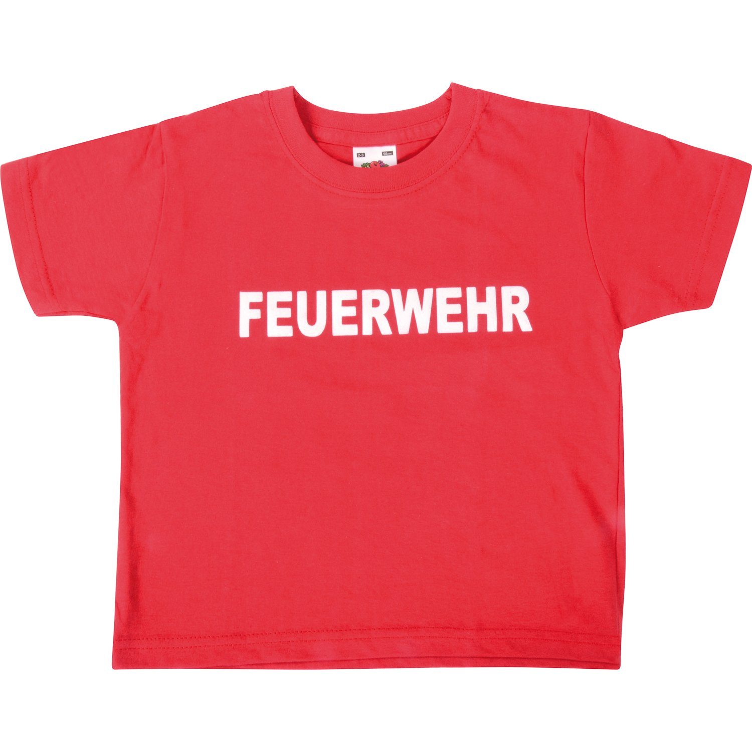 EDUPLAY Kostüm Kinder T-Shirt Feuerwehr, Größe 128