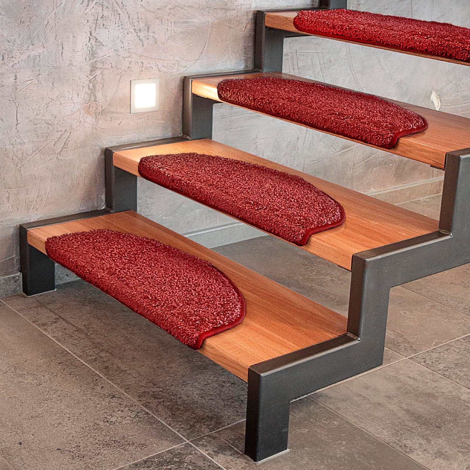 Treppenschutz, Größen, 10 Rot Stufenmatte Bali, Floordirekt, Farben Erhältlich & Halbrund, Höhe: in verschiedenen mm