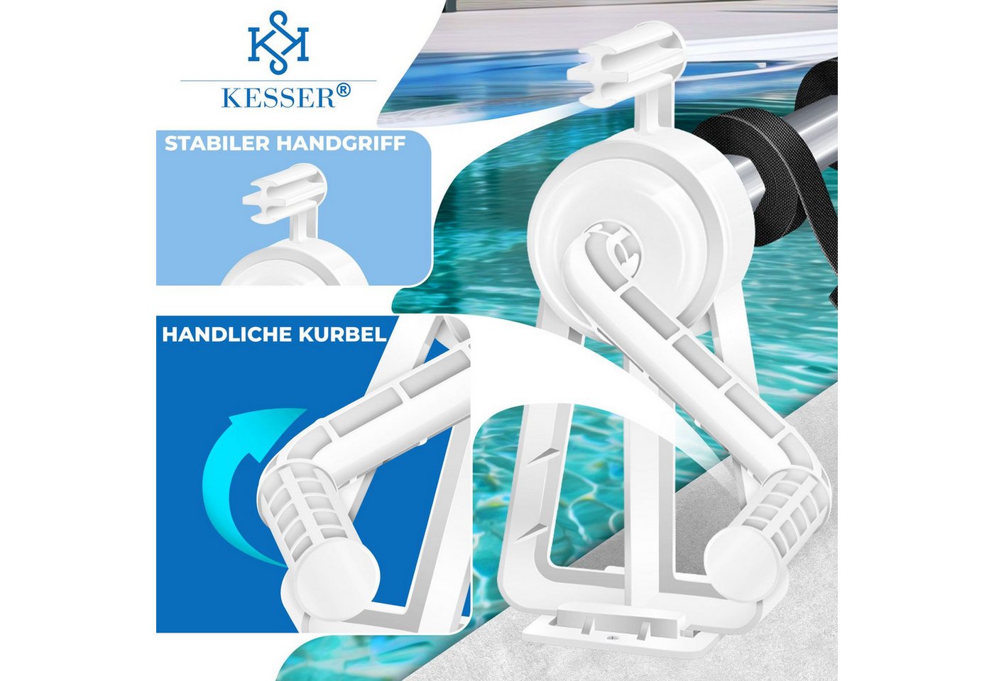 Thumbnail - KESSER Pool-Abdeckplane, Pool Aufroller Premium Aufrollsystem 1,05m 6,15m