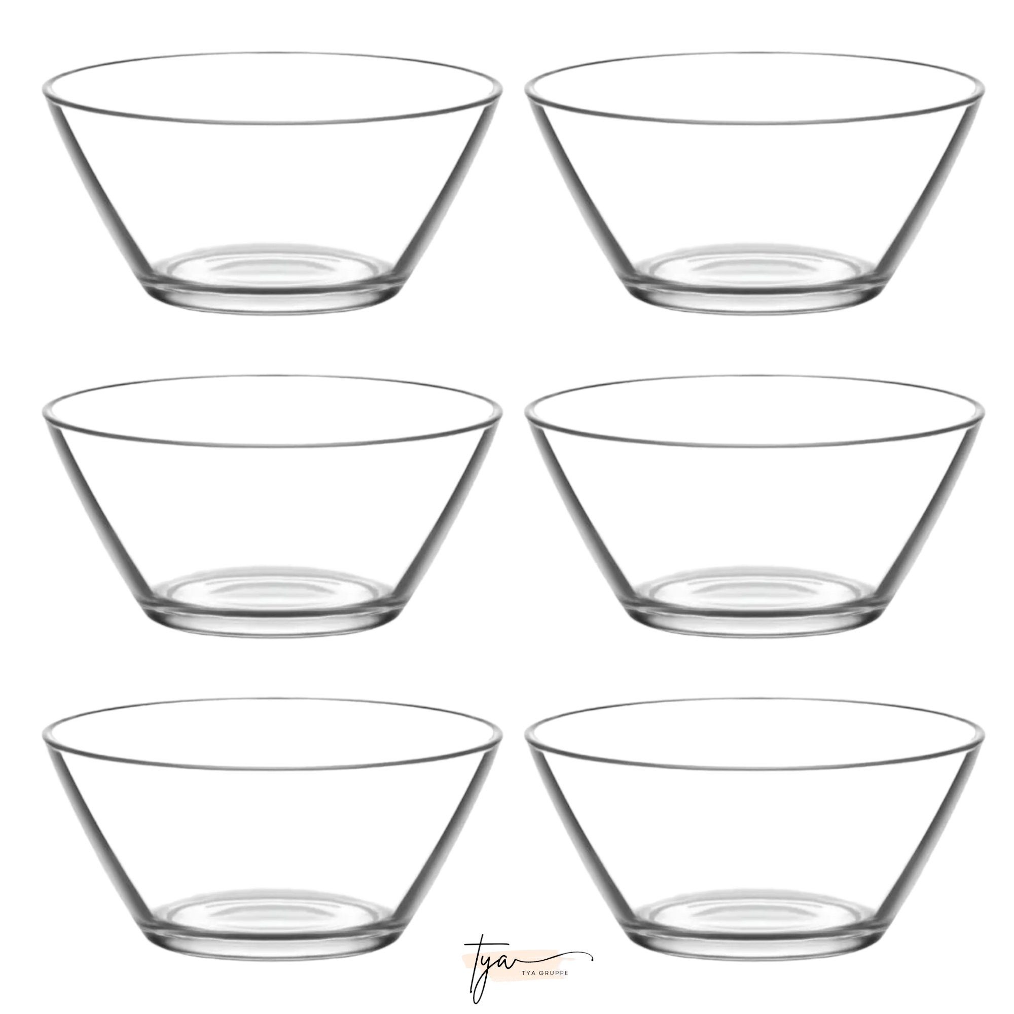 LAV Dessertschale Vorspeise 6er Schalen Dessertschale Glasschale Schüssel aus Glas 345cc, Glas, (6-tlg)