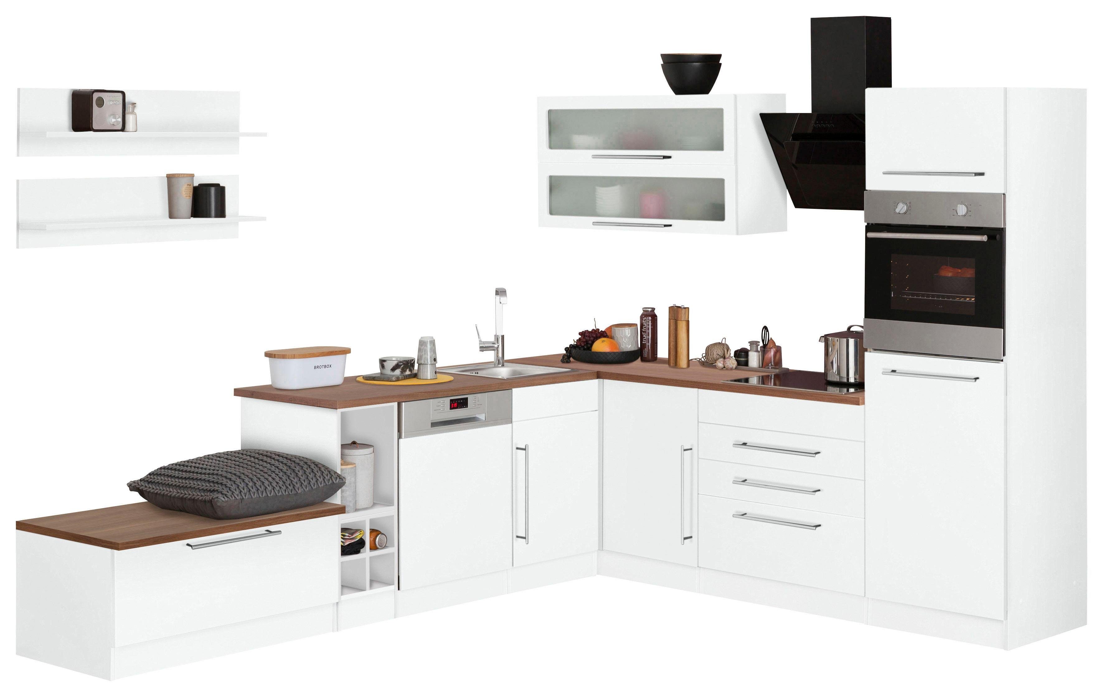 HELD MÖBEL Winkelküche mit E-Geräten »Samos«, Stellbreite 300/250 cm - HELD MÖBEL