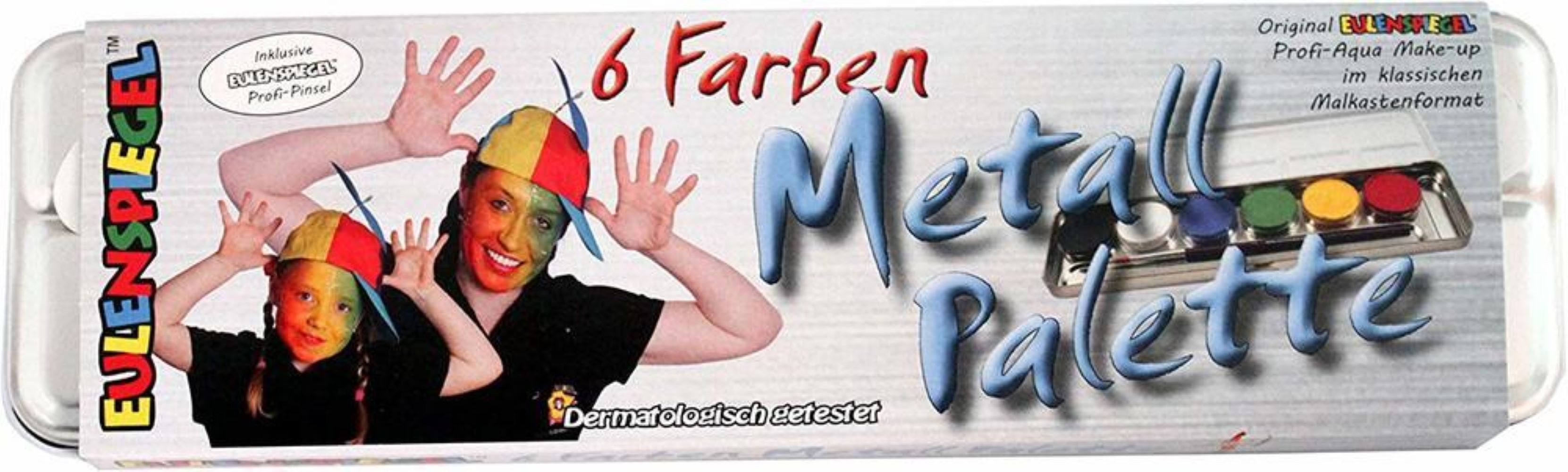 Eulenspiegel Theaterschminke Eulenspiegel Schminkpalette mit 6 Farben in Profi