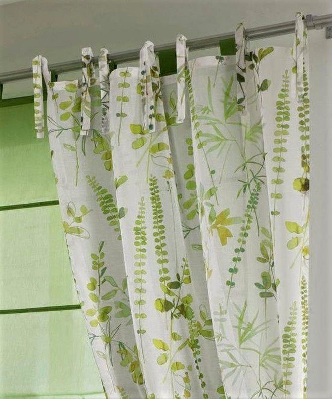 Vorhang Jungle Schal, bedruckt, Bindebänder (1 halbtransparent, Polyester St), Kutti, halbtransparent, Gardine